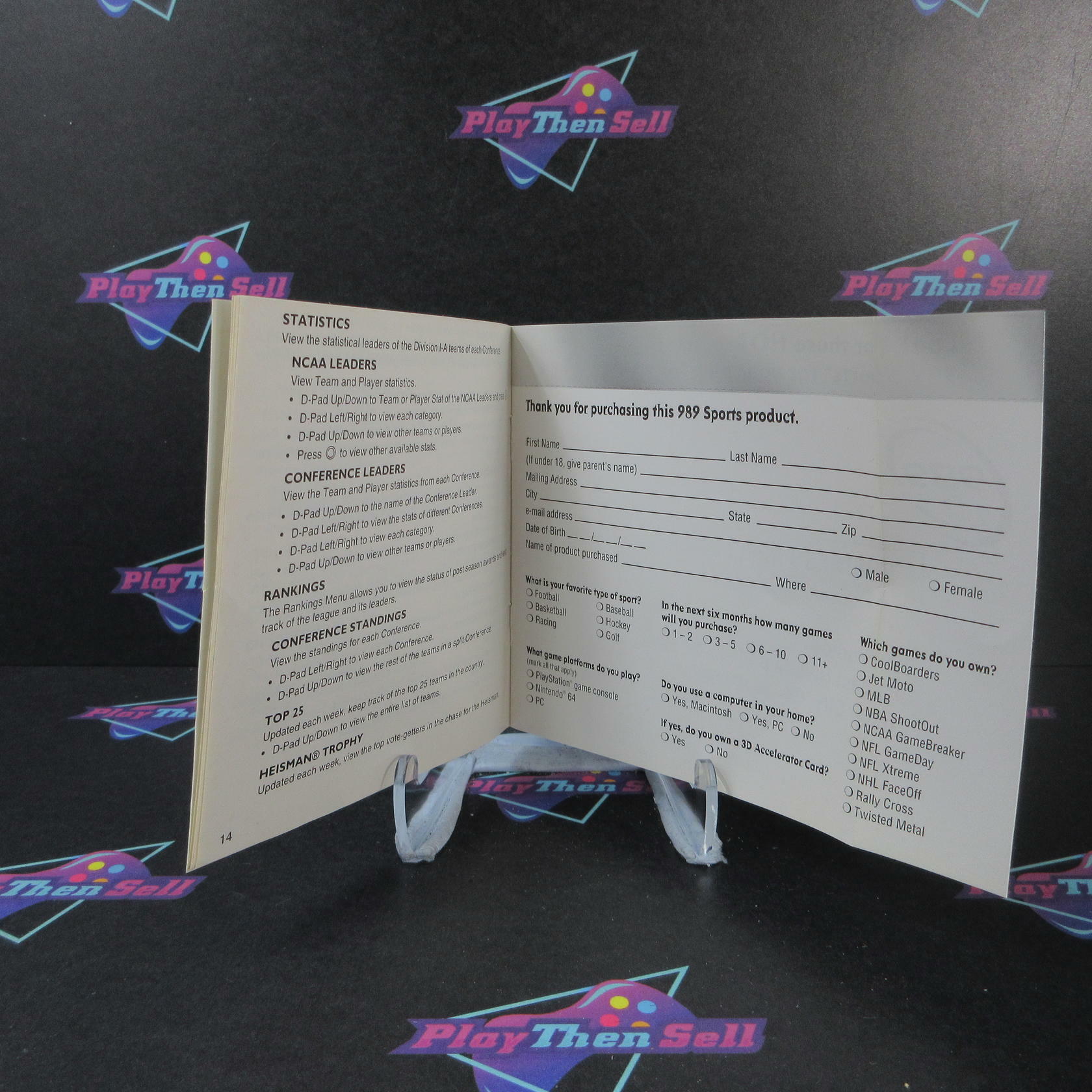 NCAA GameBreaker 99 + Reg Card PS1 PlayStation 1 MD/DD Complete CIB - Very Good