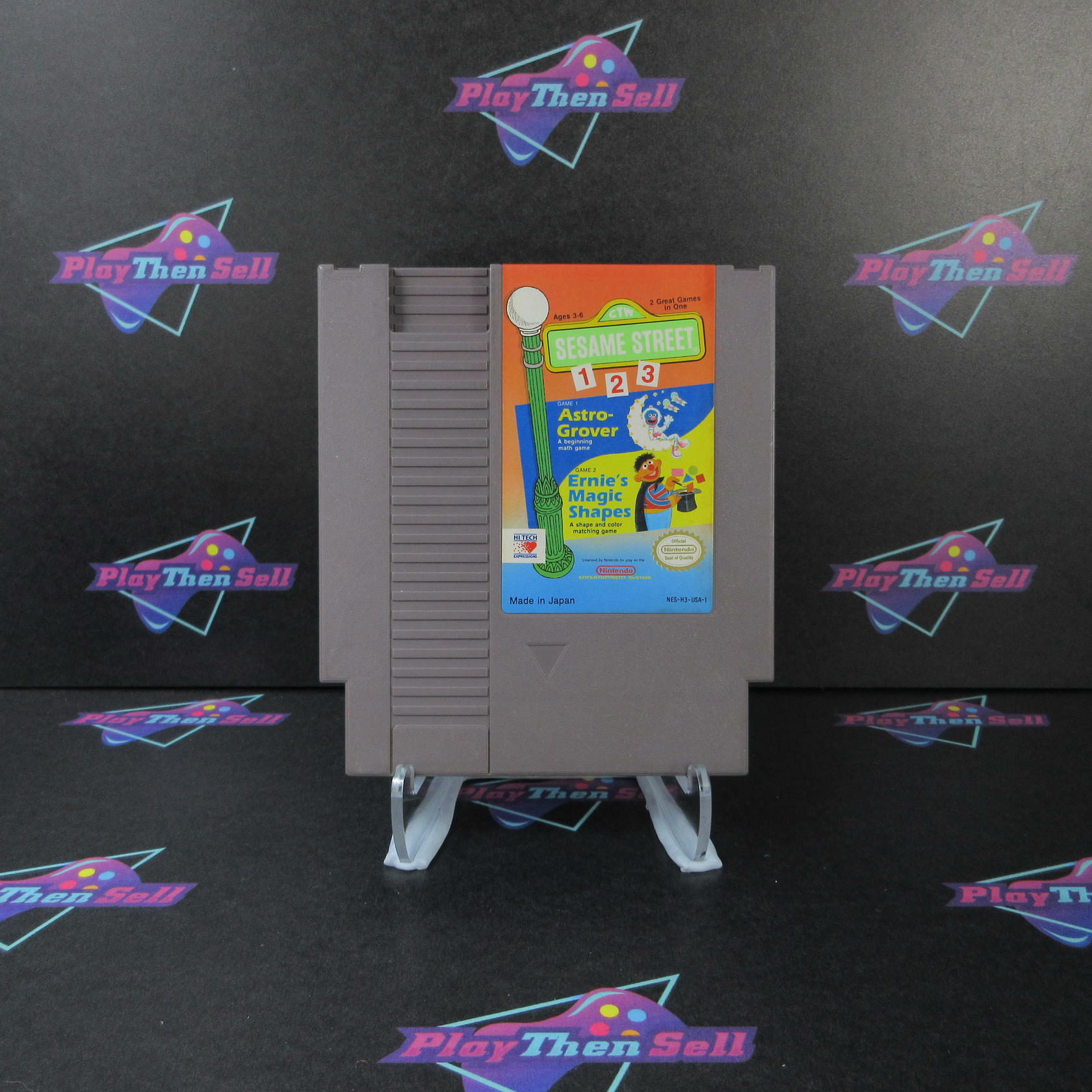 Sesame Street 123 Astro-Grover NES Cart + Manual Authentic / Tested - Very Good