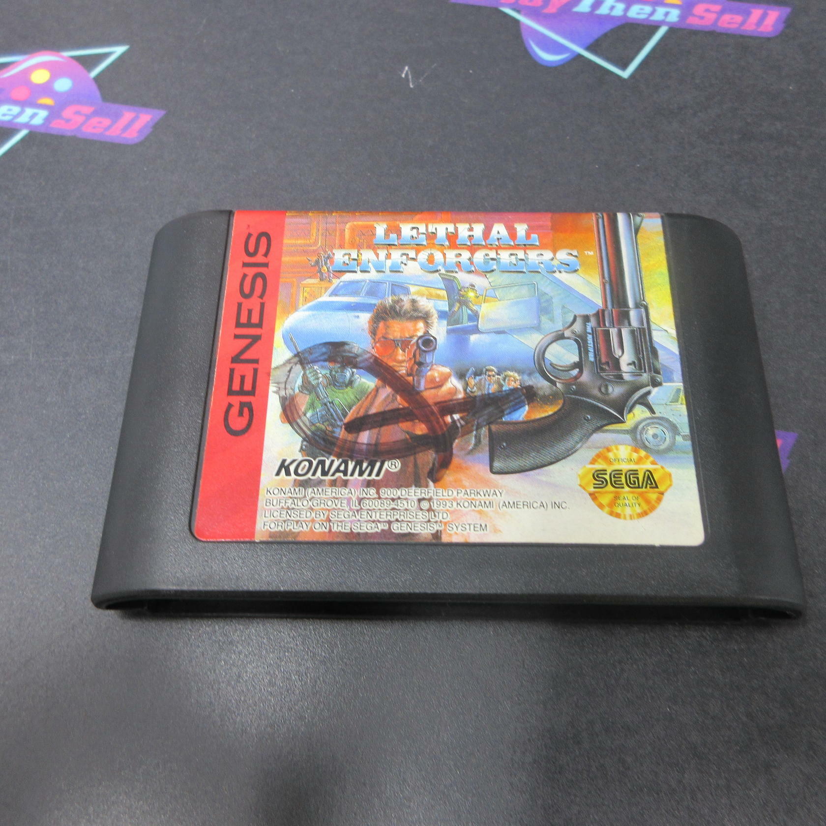 Lethal Enforcers Sega Genesis Cart Only AD Authentic / Tested - Very Good