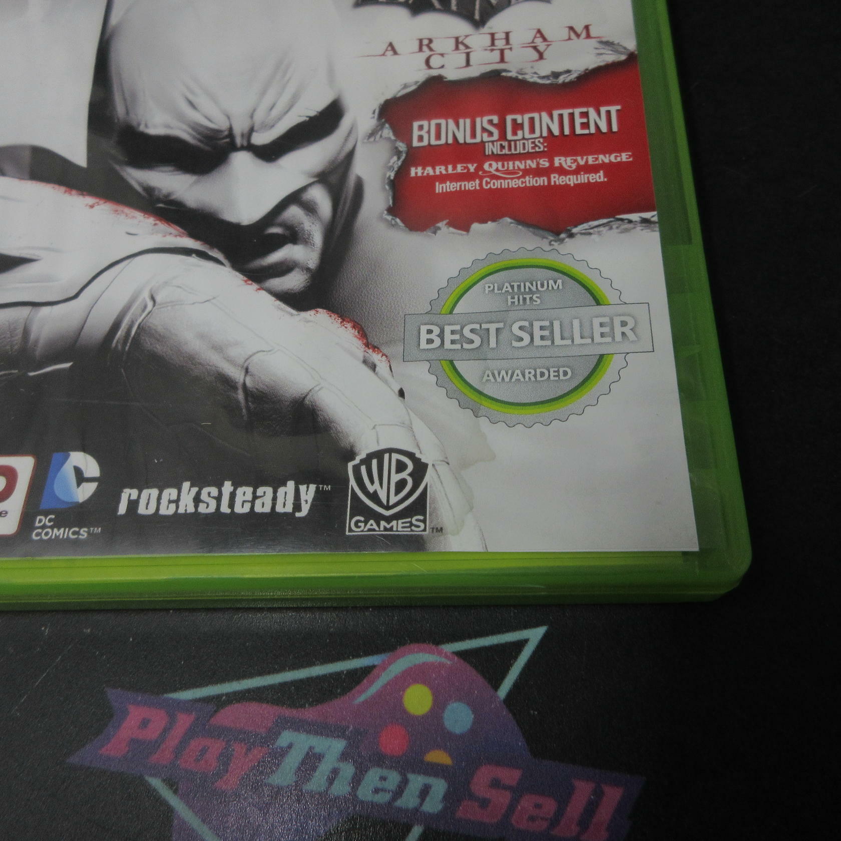 Batman Arkham City GOTY Platinum Hits BL Disc Xbox 360 AD Complete CIB - Very Good