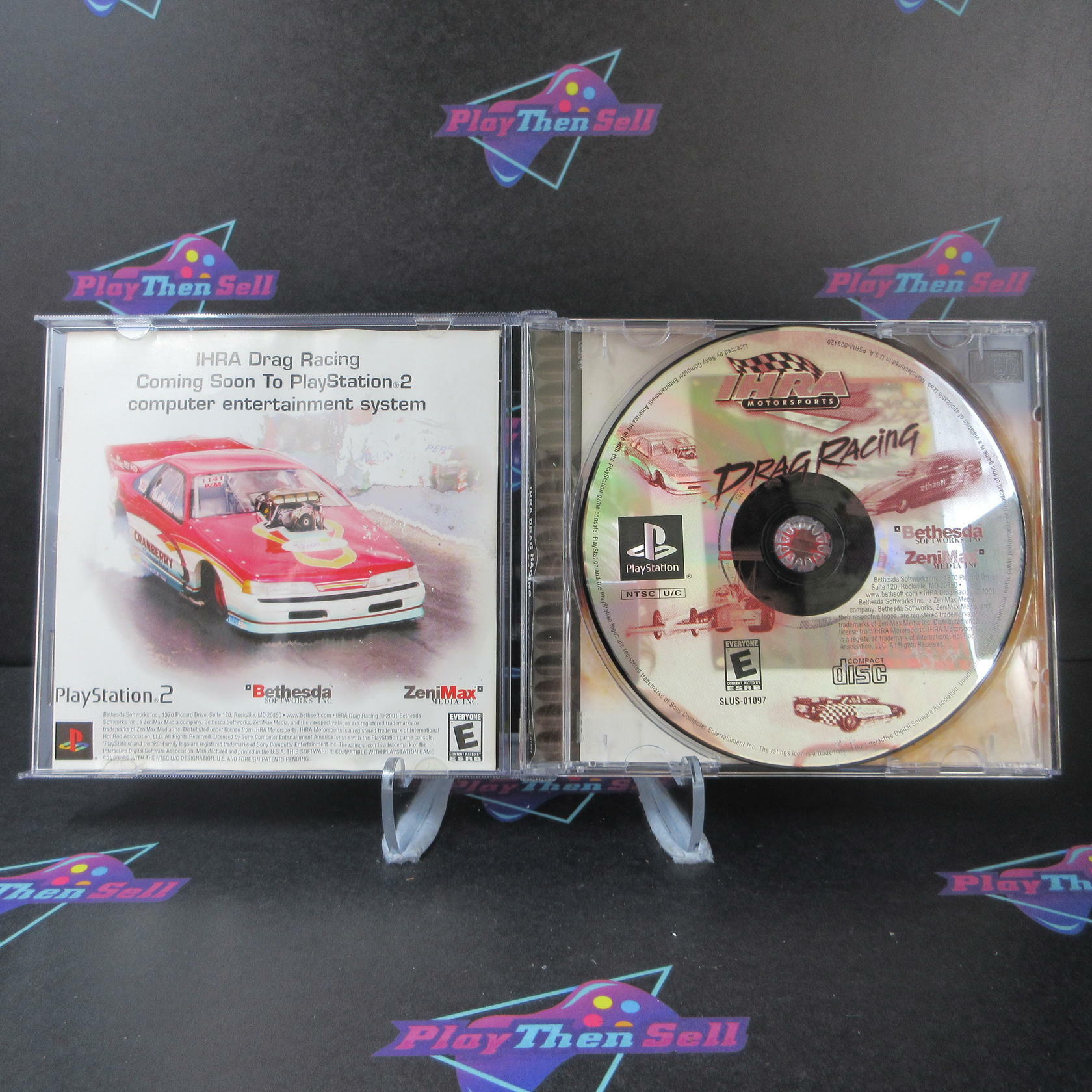 IHRA Drag Racing + Reg Card PS1 PlayStation 1 AD/MD Complete CIB - Very Good