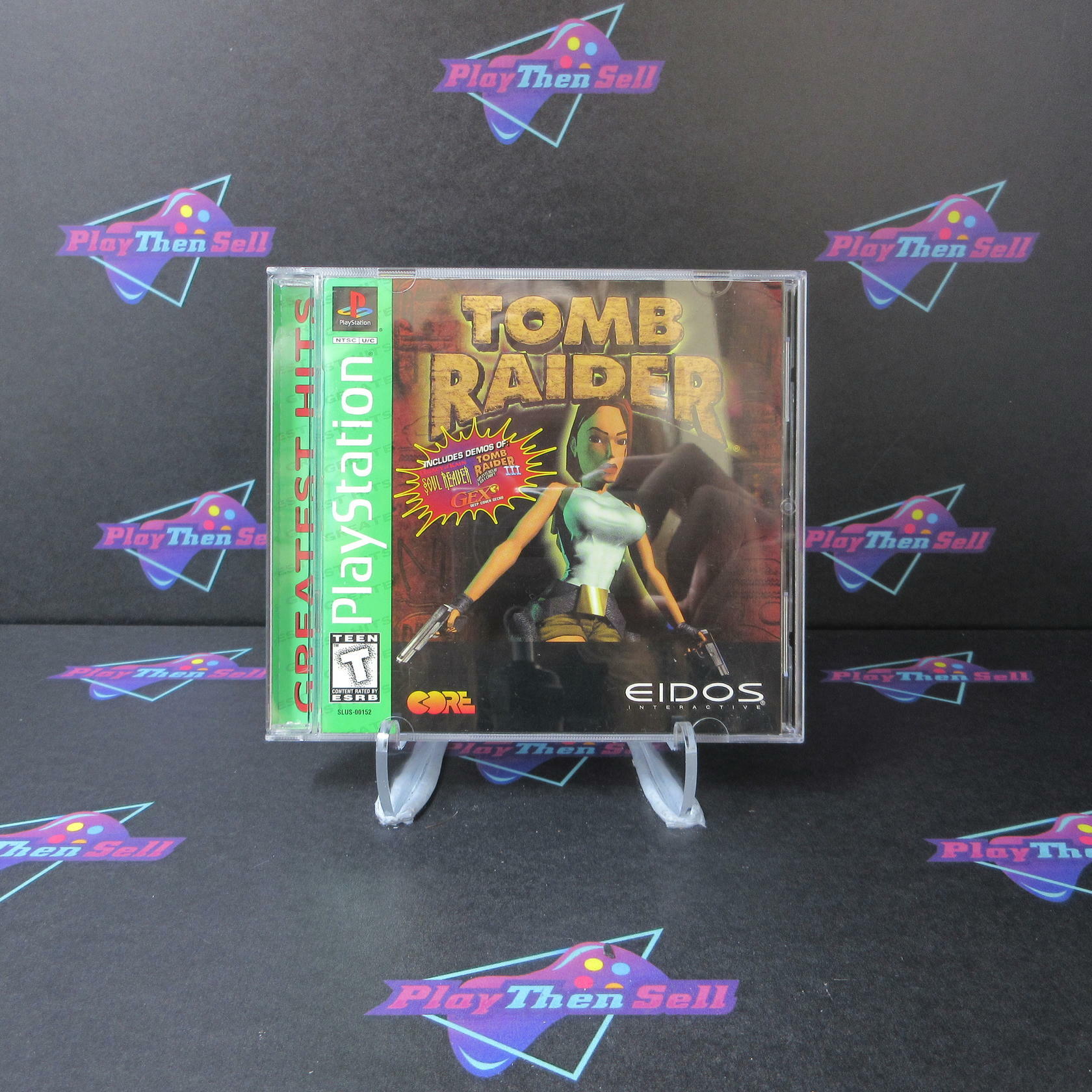 Tomb Raider Greatest Hits + Reg Card PS1 PlayStation 1 Complete - Very Good