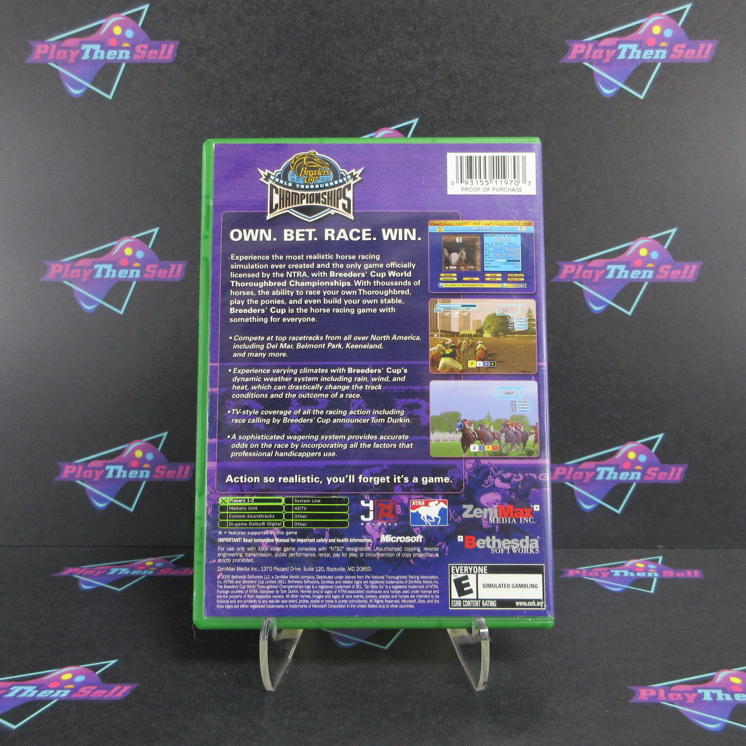 Breeders Cup World Thoroughbred Championships Xbox + Reg Card - Like New