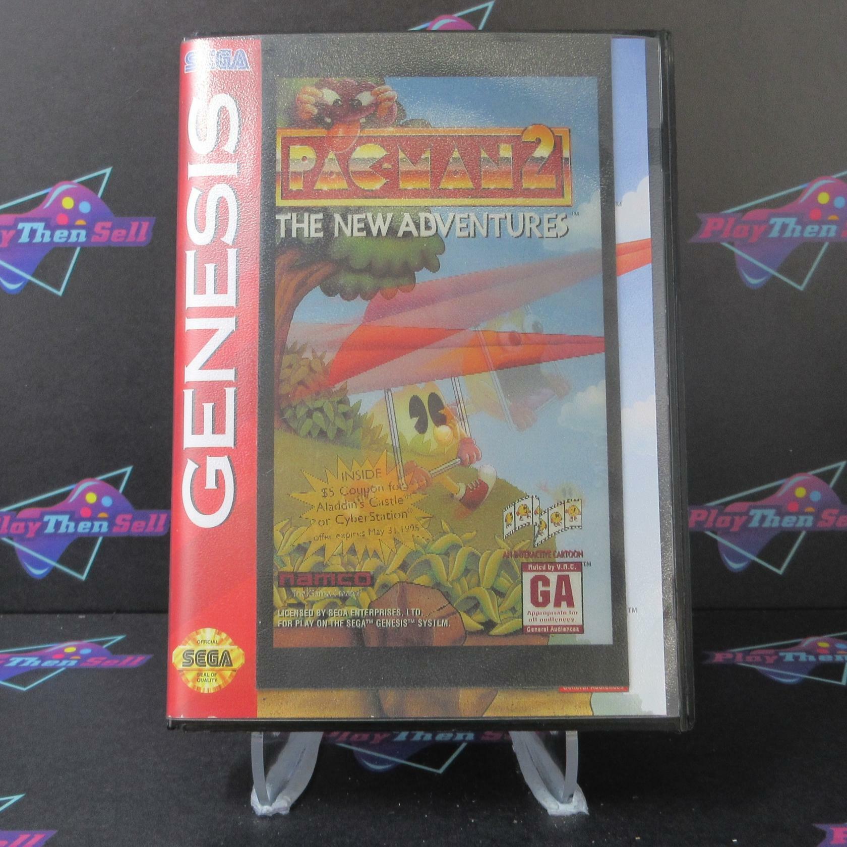 Pac Man 2 - Holo Art Sega Genesis Complete CIB Authentic / Tested - Very Good