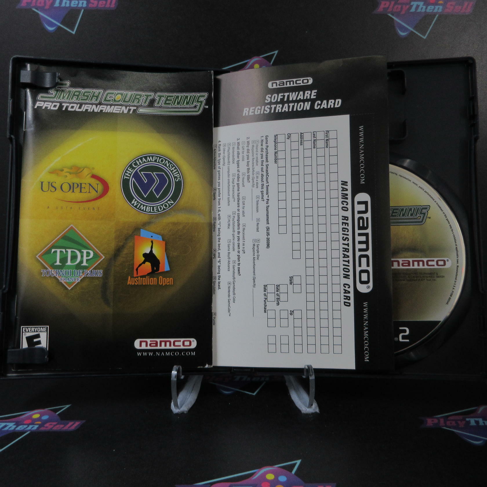 Smash Court Tennis Pro Tournament + Reg Card PS2 PlayStation 2 AD Complete CIB - Very Good