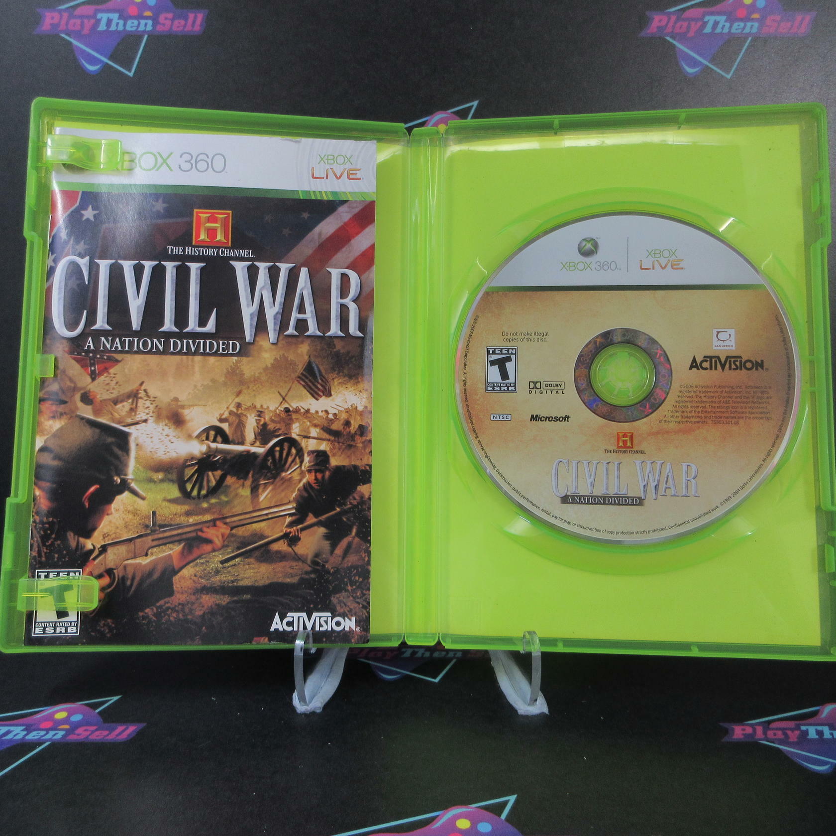 History Channel Civil War A Nation Divided Xbox 360 + Reg Card - Like New
