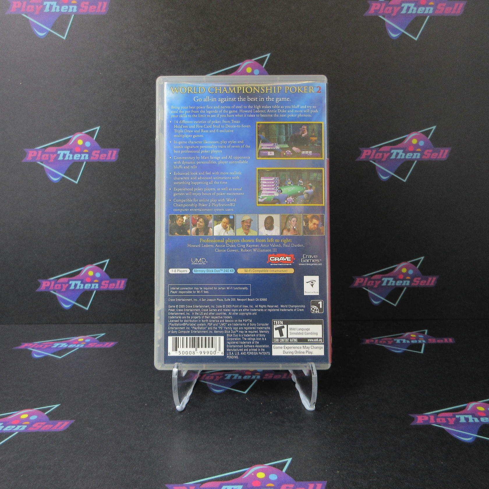 World Championship Poker 2 with Howard Lederer Clear UMD Sony PSP AD CIB - Very Good