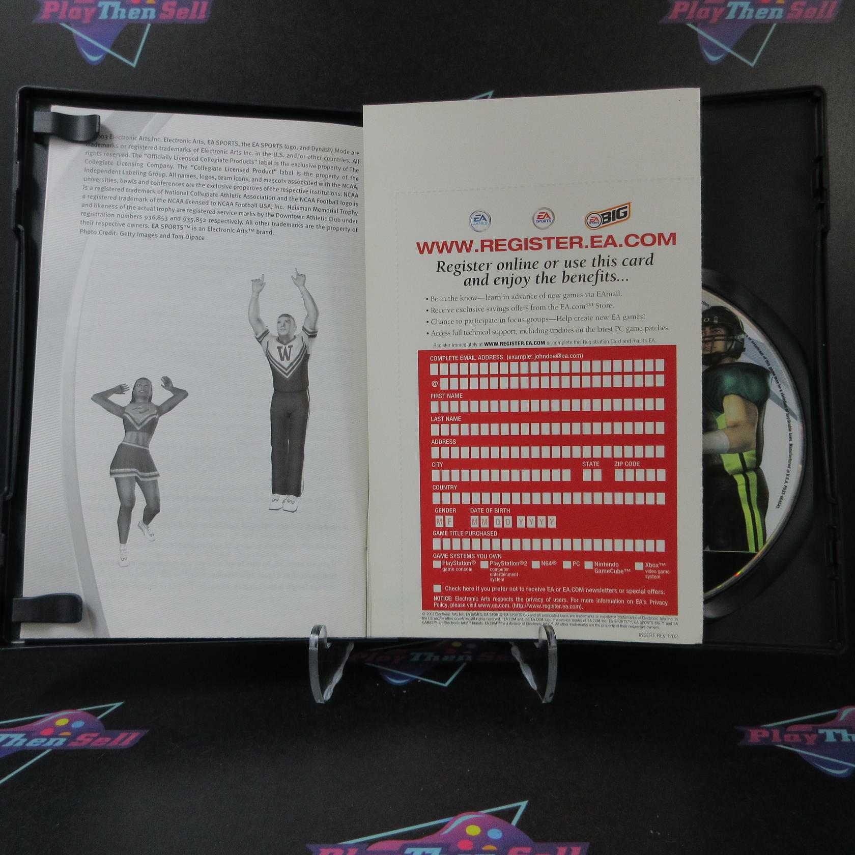 NCAA Football 2003 + Reg Card PS2 PlayStation 2 AD/DD Complete CIB - Very Good