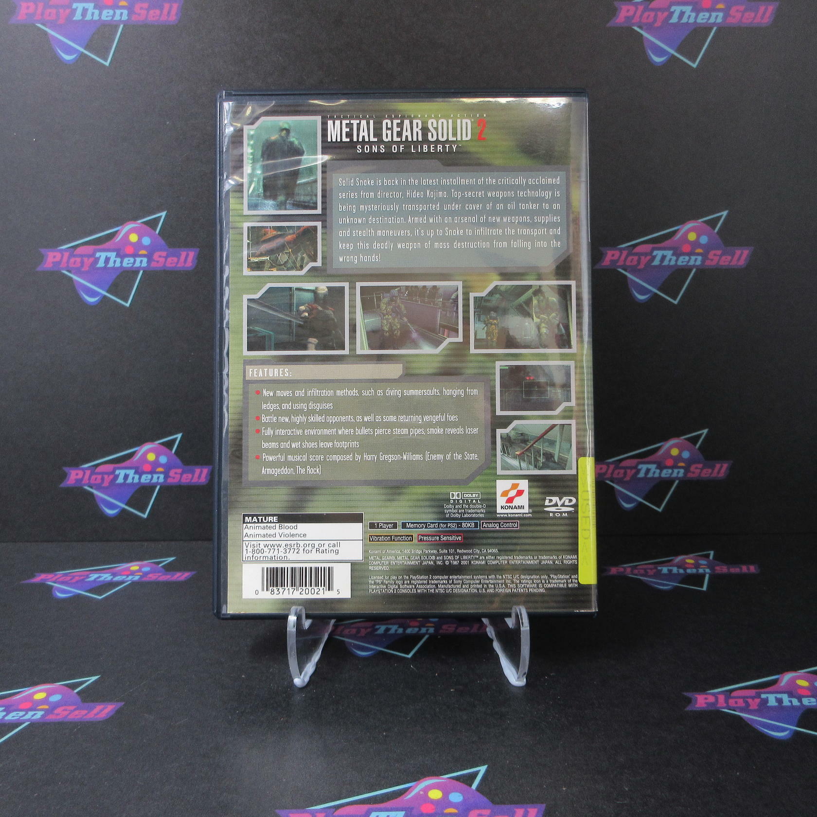 Metal Gear Solid 2 Sons of Liberty + Reg Card PS2 PlayStation 2 AD CIB - Very Good