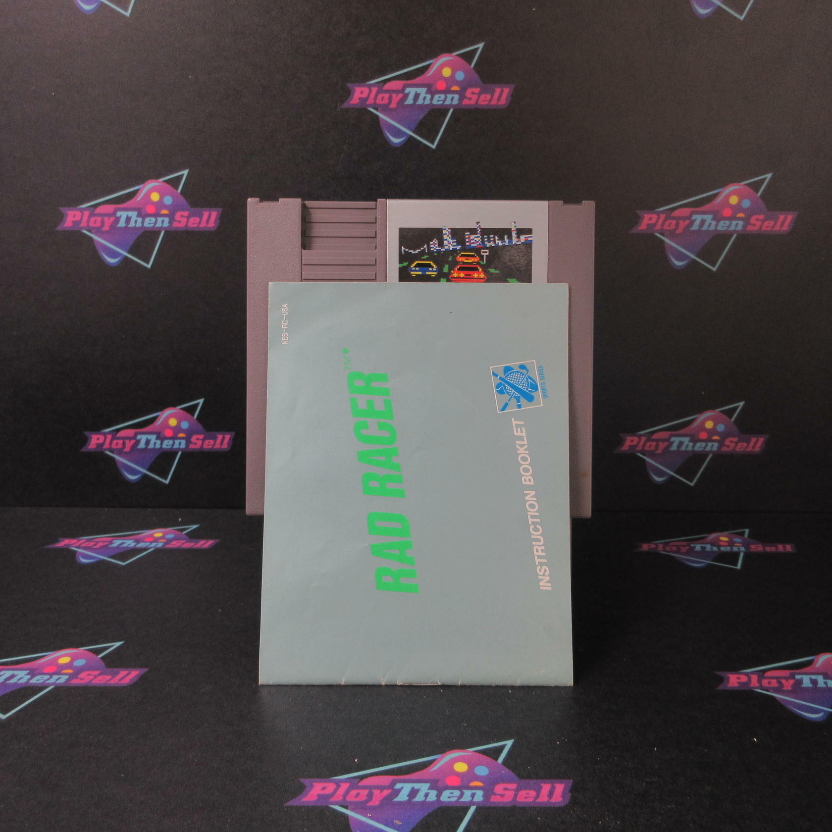 Rad Racer Nintendo NES Cartridge + Manual Authentic / Tested - Very Good