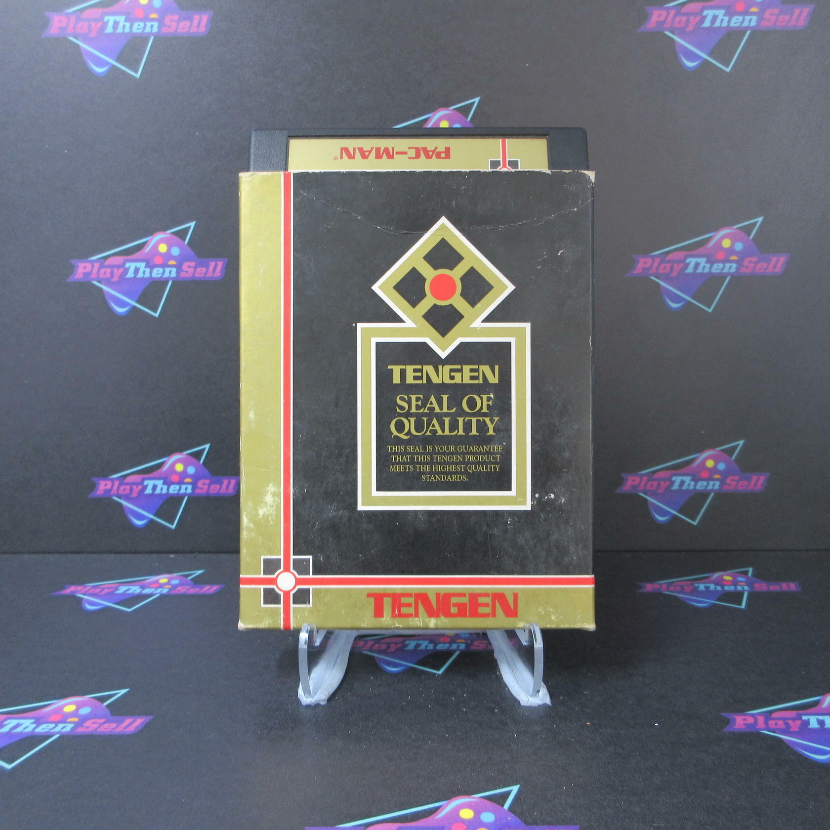 Pac-Man Tengen Nintendo NES Cartridge Manual And Dust Cover Authentic / Tested - Very Good