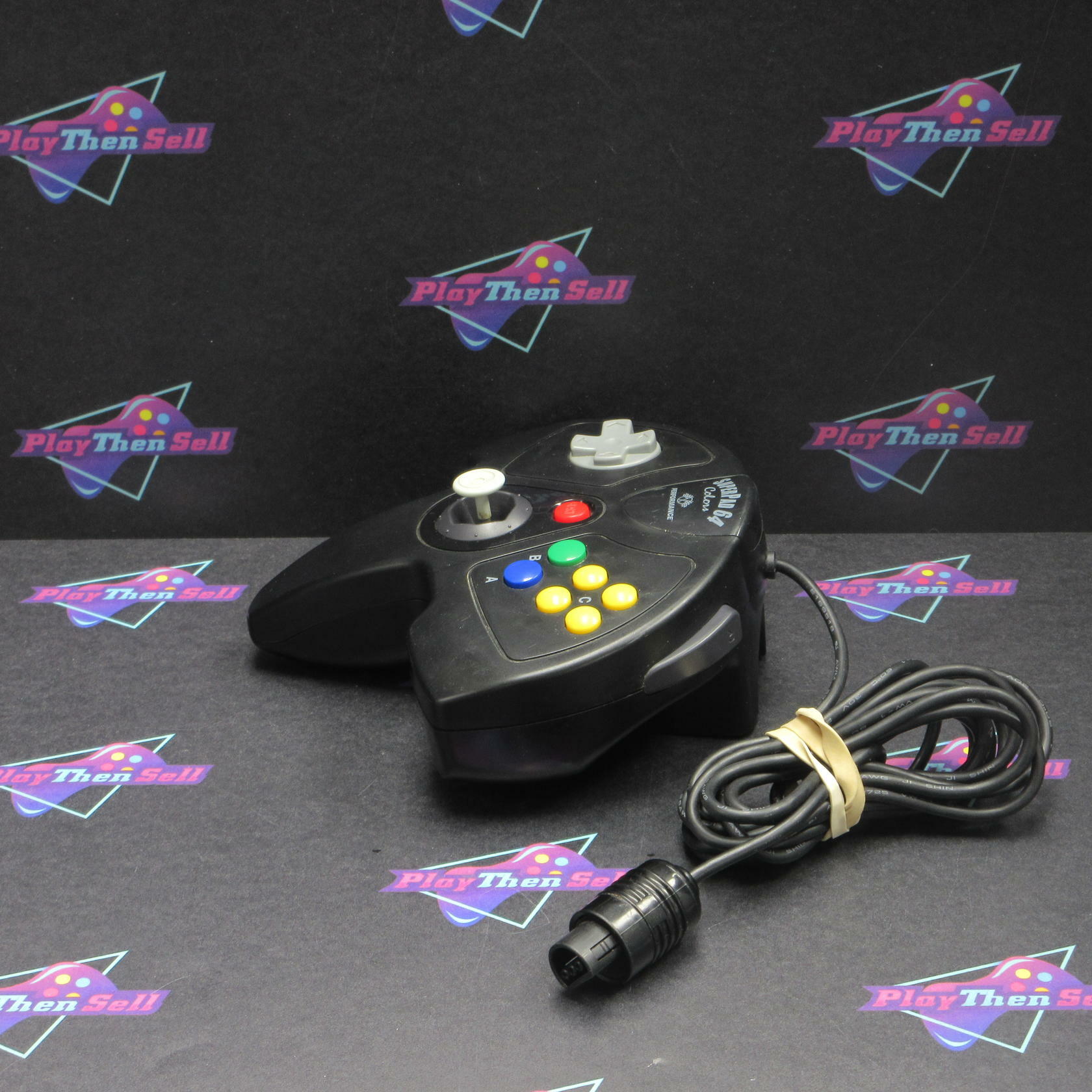 SuperPad 64 Colors Black Controller N64 Nintendo N64 - Good