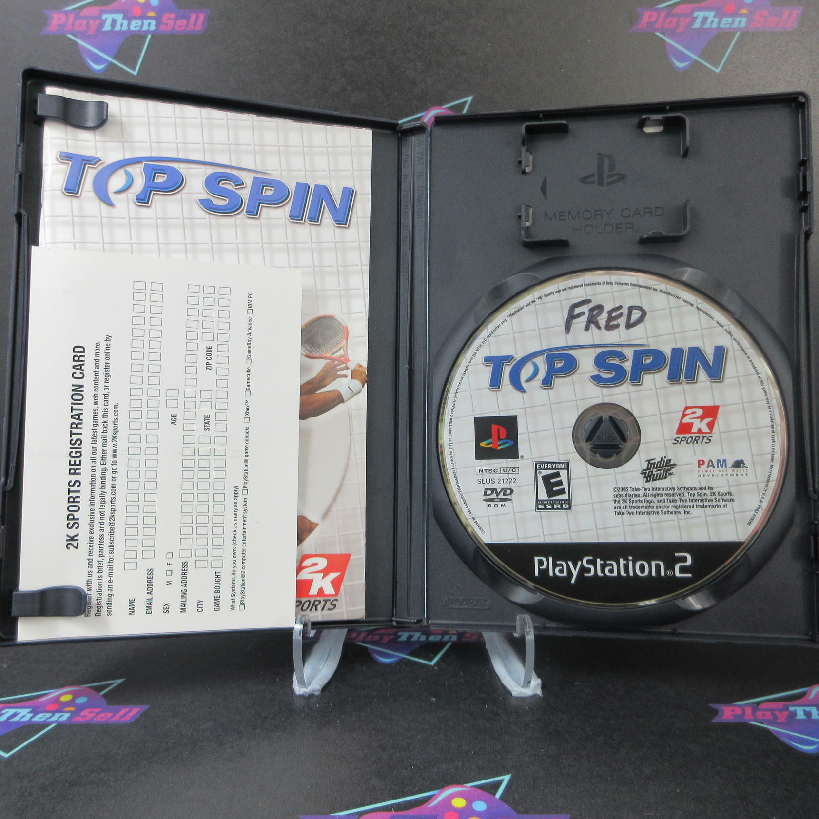 Top Spin + Reg Card PS2 PlayStation 2 AD/DD Complete CIB - Very Good