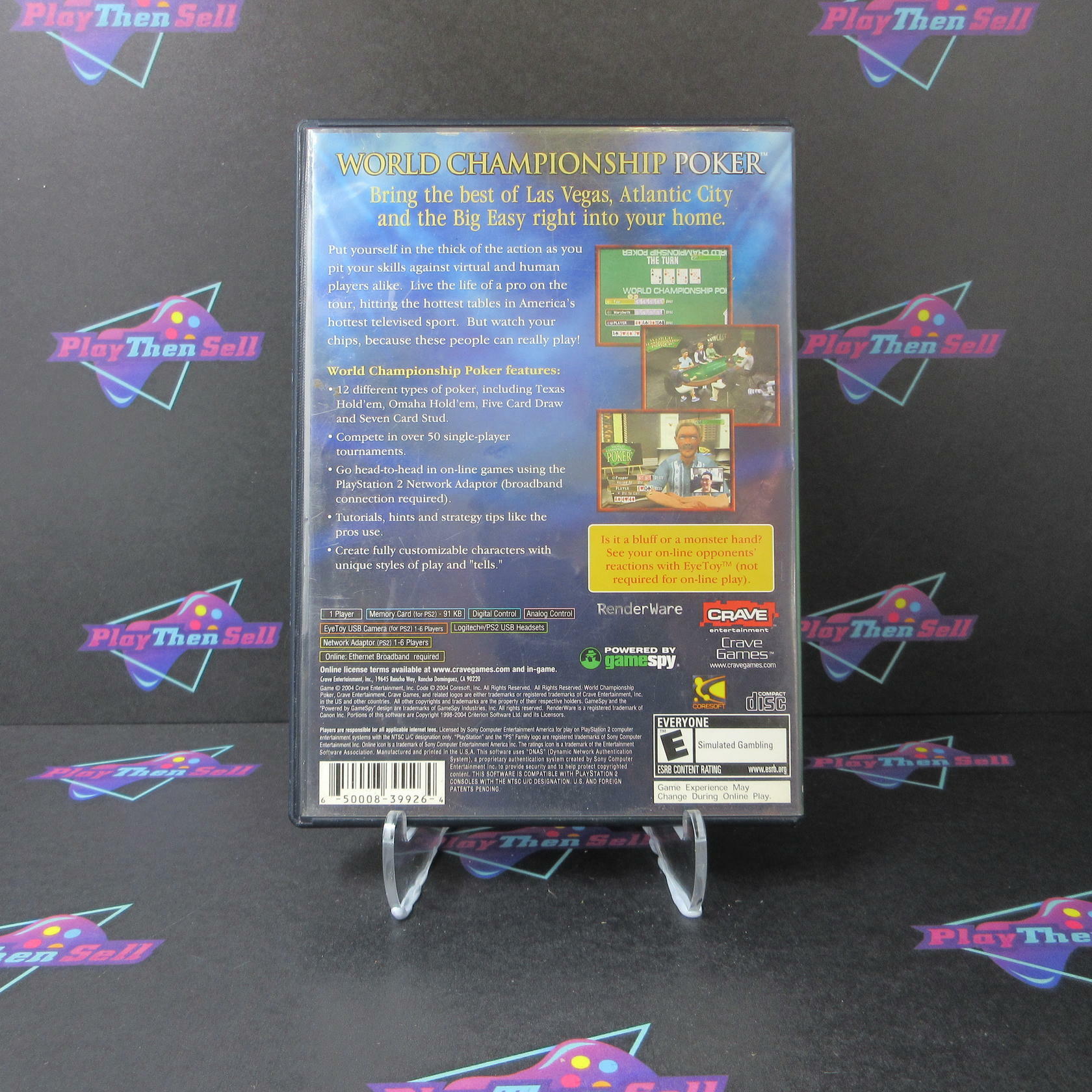World Championship Poker PS2 PlayStation 2 AD/NM - Very Good