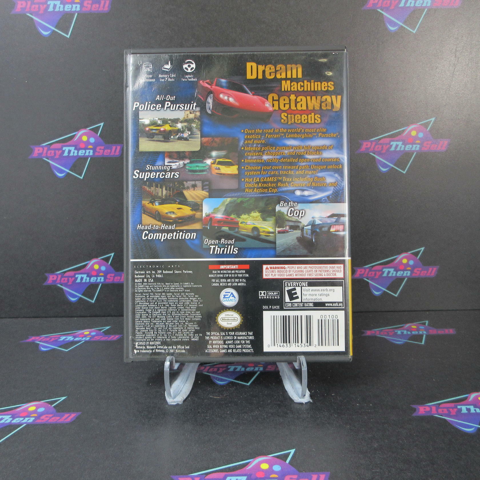 Need for Speed Hot Pursuit 2 Player's Choice Nintendo GameCube AD Complete CIB - Very Good