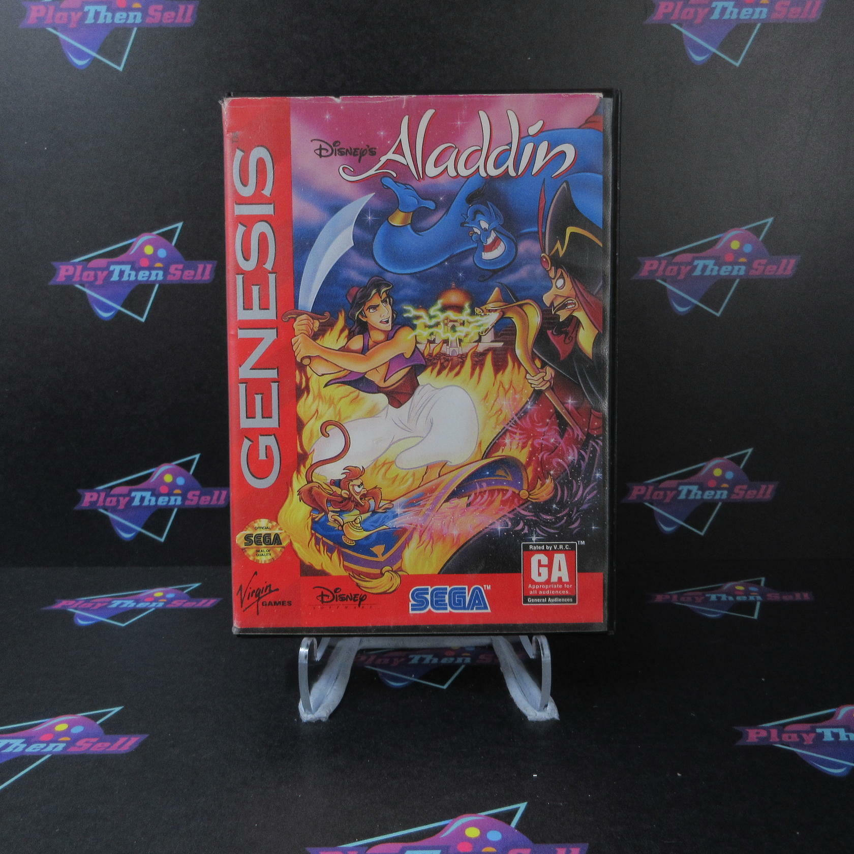 Disney's Aladdin Sega Genesis Boxed AD/NM Authentic / Tested - Very Good