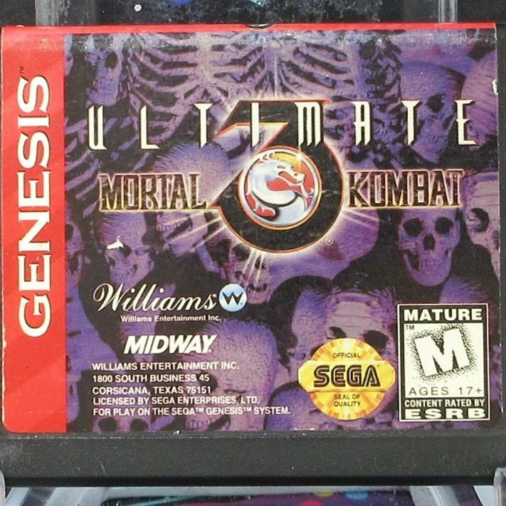 Ultimate Mortal Kombat 3 Sega Genesis Cartridge Only AD Authentic / Tested - Very Good