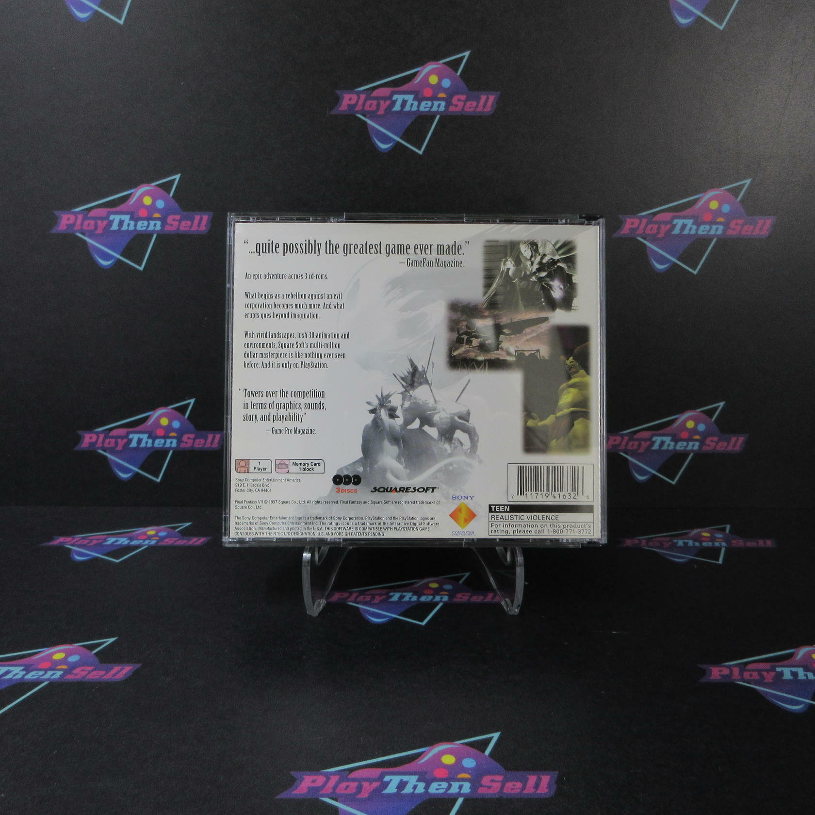 Final Fantasy VII PS1 PlayStation 1 Black Label DD Complete CIB - Very Good