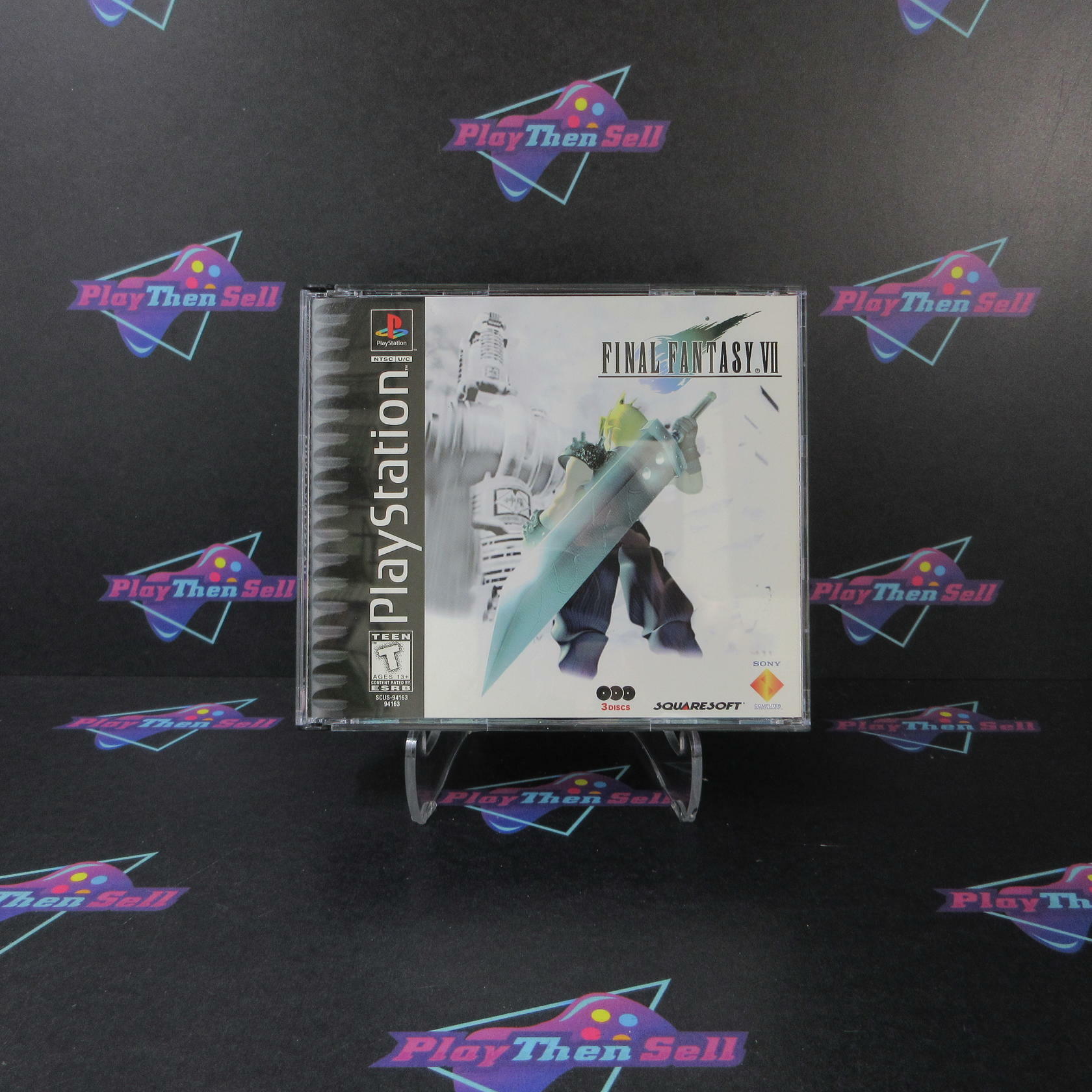 Final Fantasy VII PS1 PlayStation 1 Black Label DD Complete CIB - Very Good