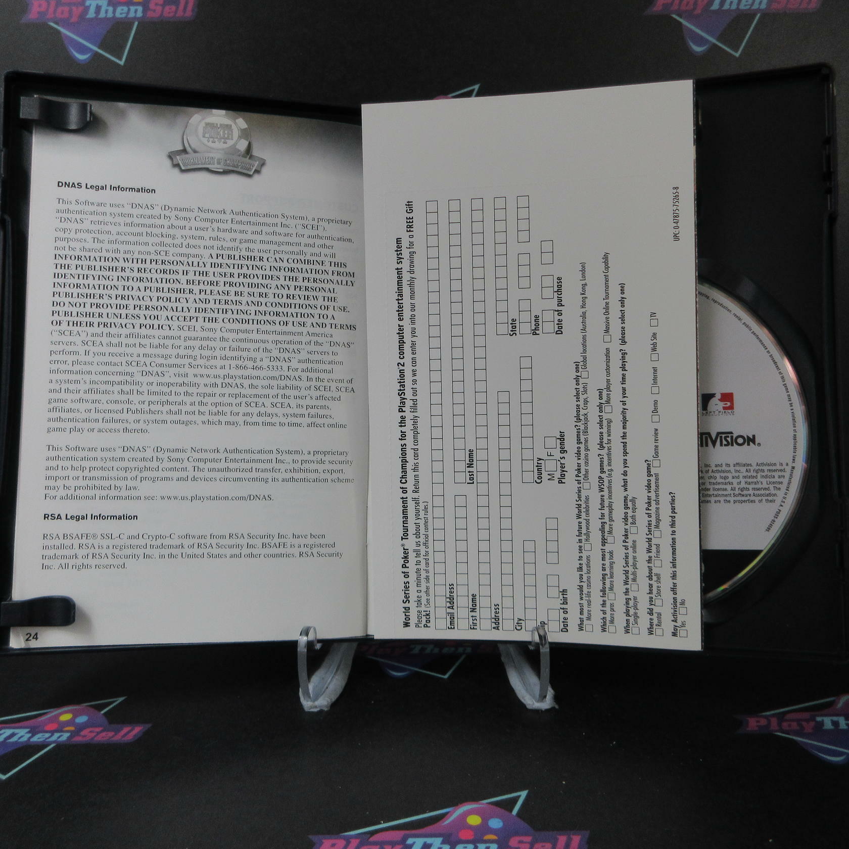 World Series Poker Tournament of Champions + Reg PS2 PlayStation 2 AD CIB - Very Good