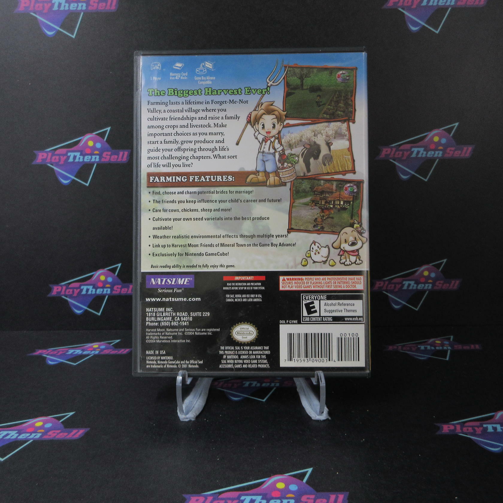 Harvest Moon A Wonderful Life PC + Reg Card Nintendo Gamecube AD/MD Complete CIB - Very Good