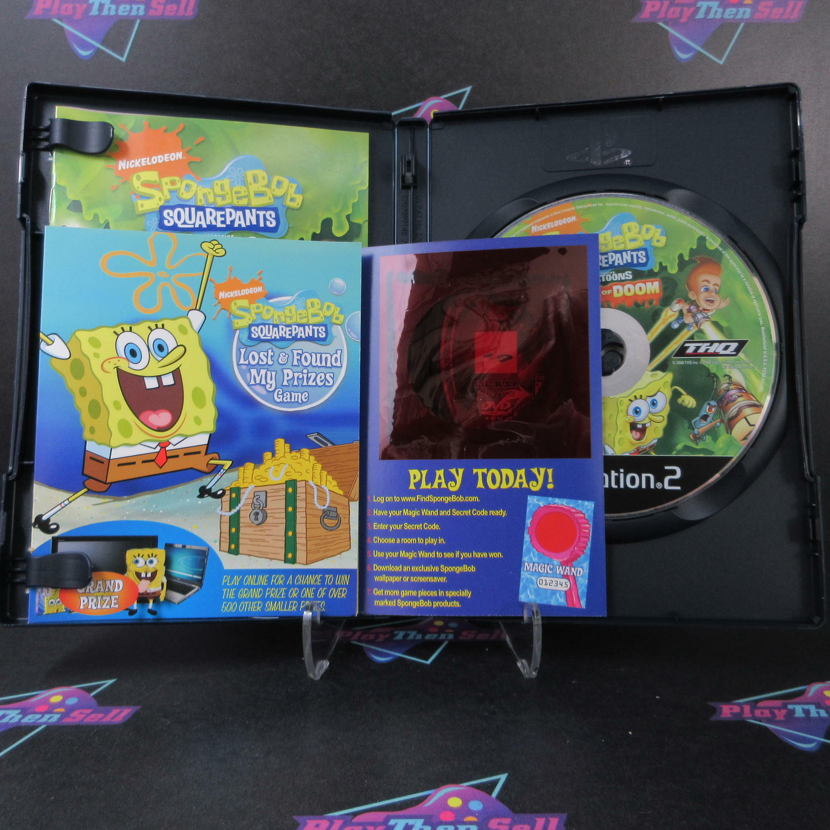 SpongeBob SquarePants Globs of Doom + Magic Wand PS2 PlayStation 2 DD Complete - Very Good