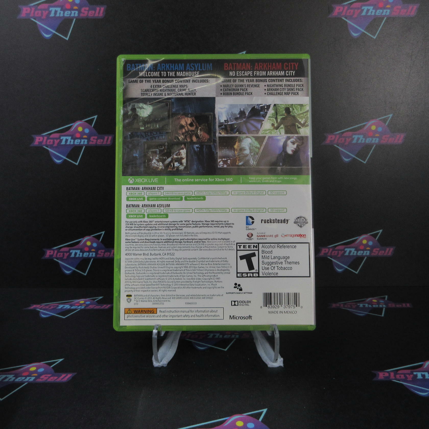 Batman Arkham Asylum + Batman Arkham City Dual Pack Platinum Hits Xbox 360 - Like New