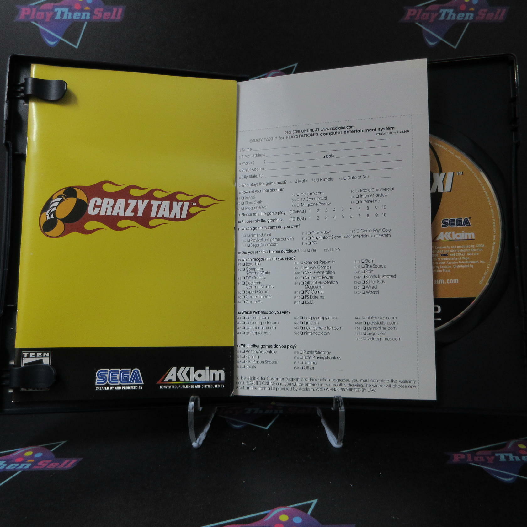 Crazy Taxi PS2 PlayStation 2 Greatest Hits  BL Disc + Reg Card - Like New