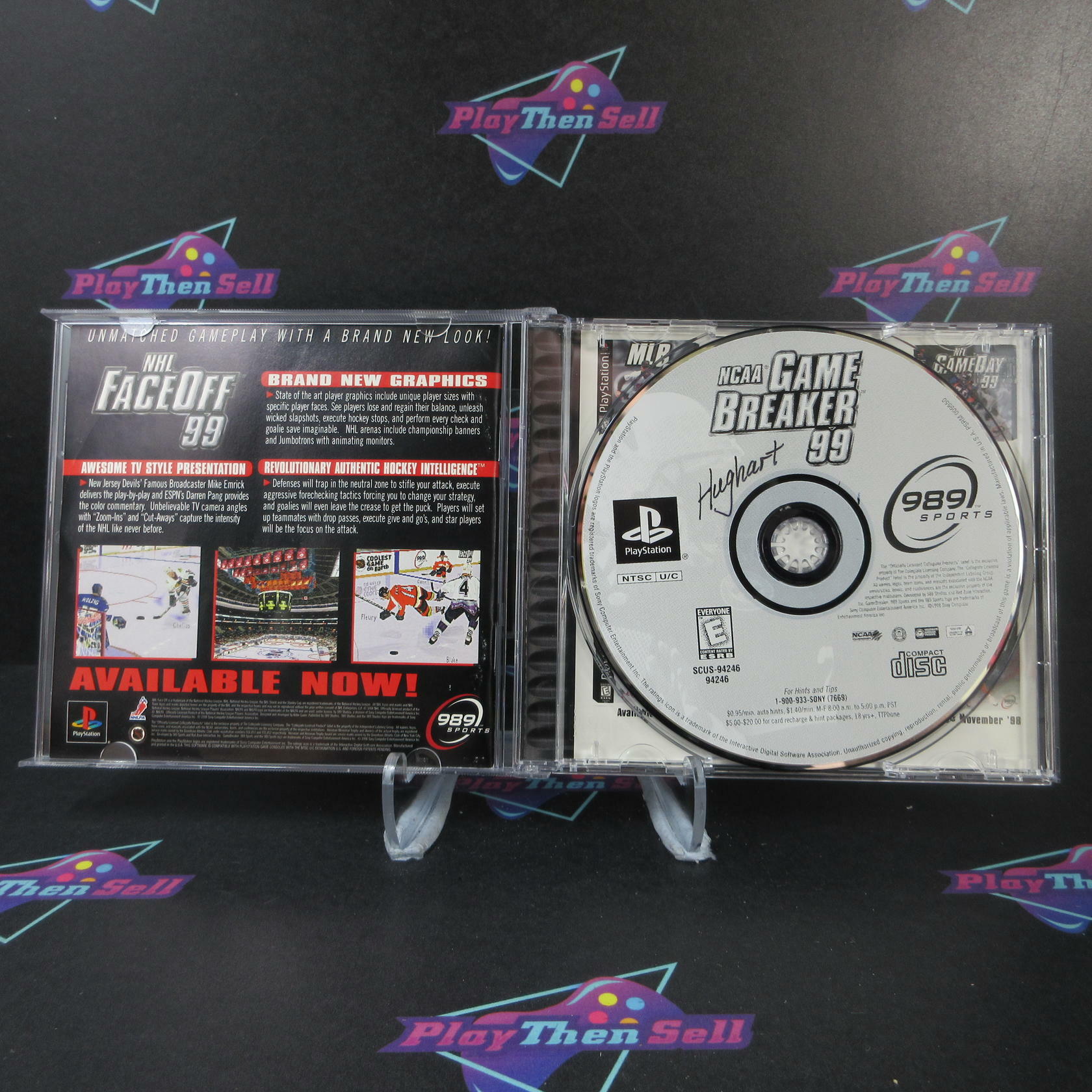NCAA GameBreaker 99 + Reg Card PS1 PlayStation 1 MD/DD Complete CIB - Very Good