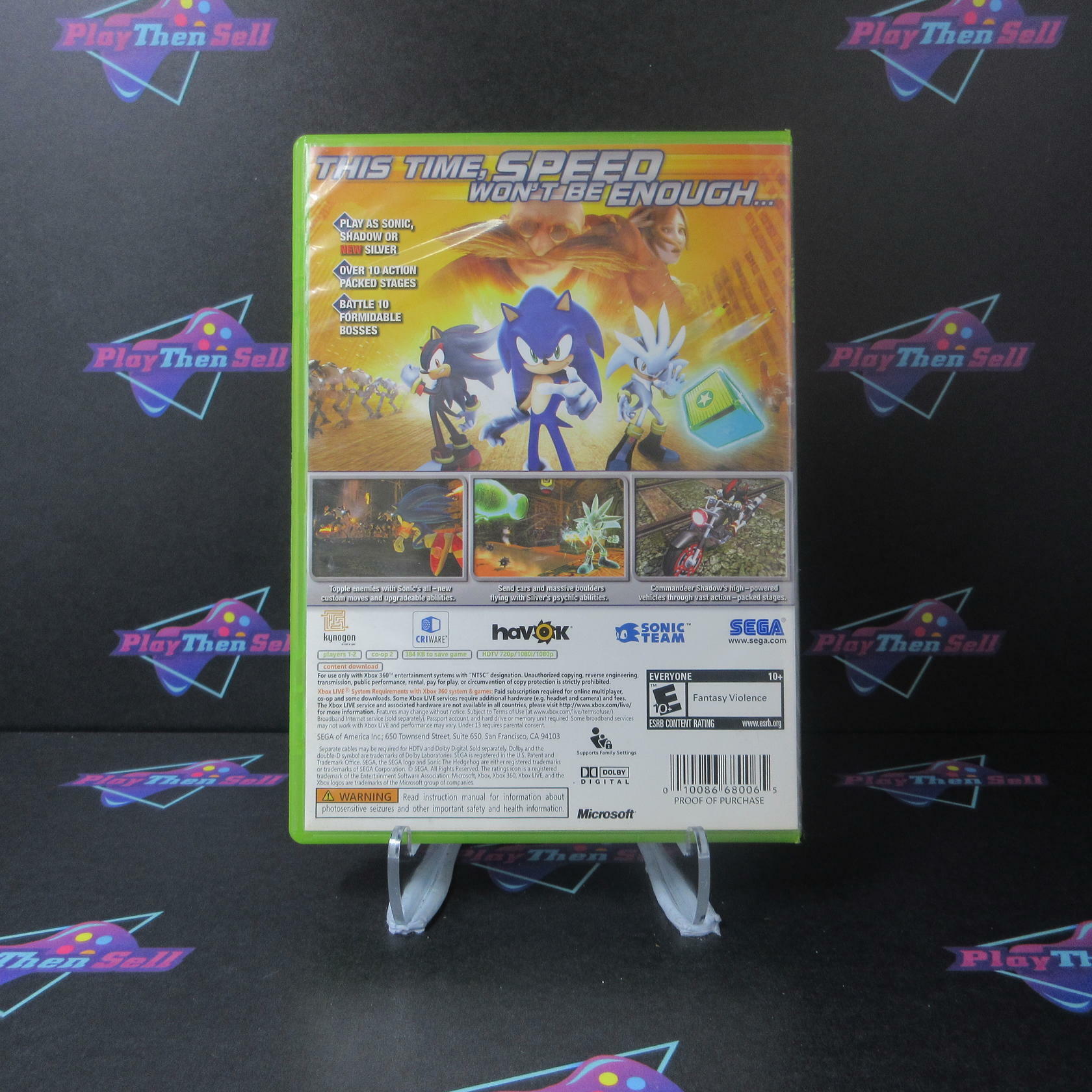 Sonic the Hedgehog PH Xbox 360 AD/NM - Very Good
