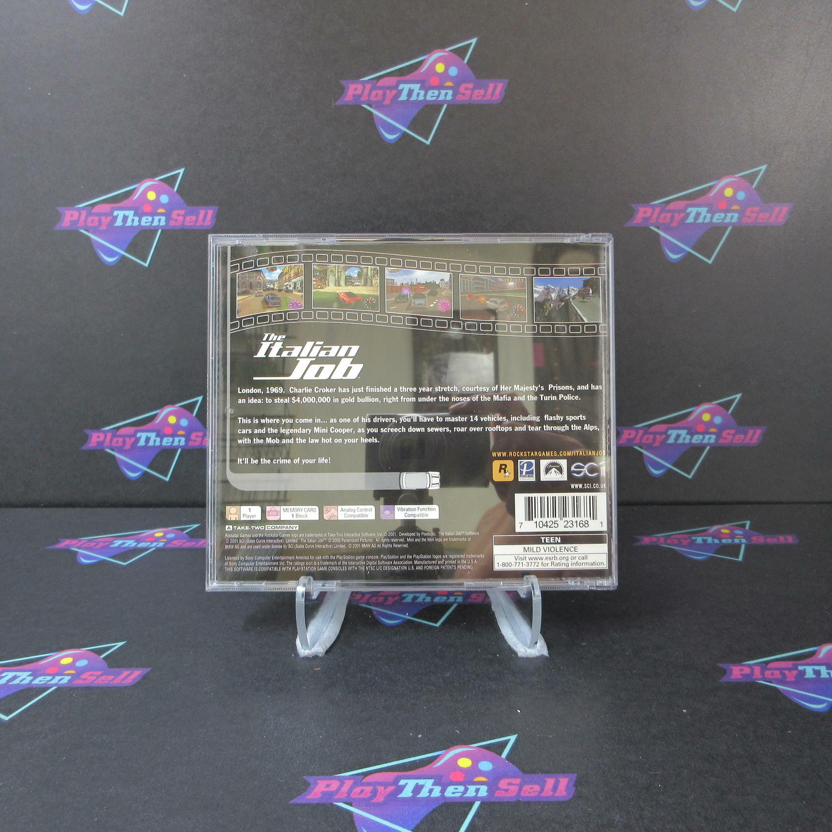 The Italian Job + Reg Card PS1 PlayStation 1 MD Complete CIB - Very Good
