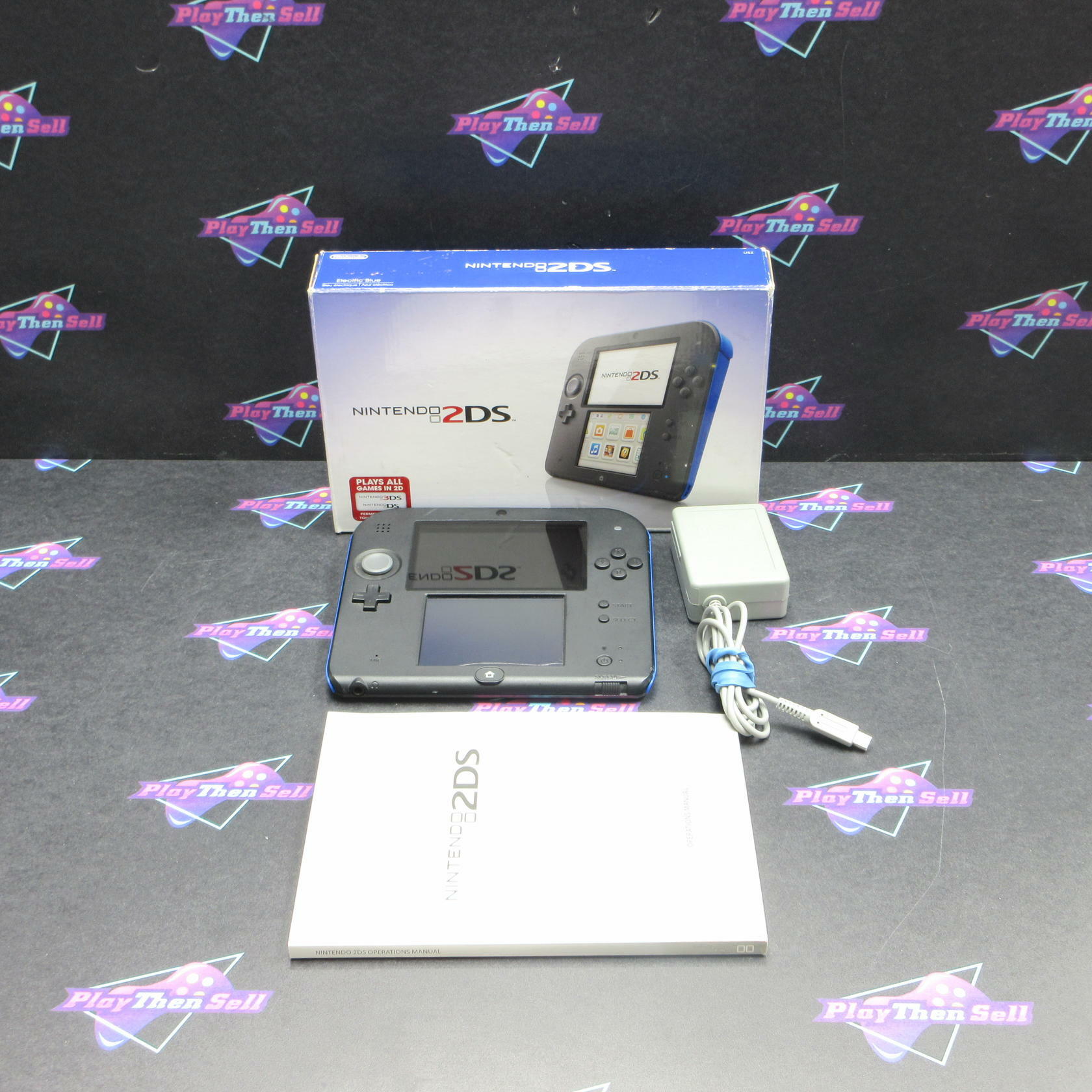 Nintendo 2DS Console - Electric Blue - Boxed - See Pics - Good