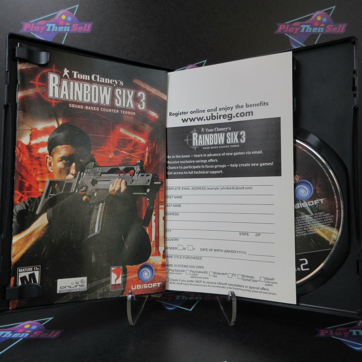 Tom Clancy's Rainbow Six 3 + Reg Card PS2 PlayStation 2 AD Complete CIB - Very Good