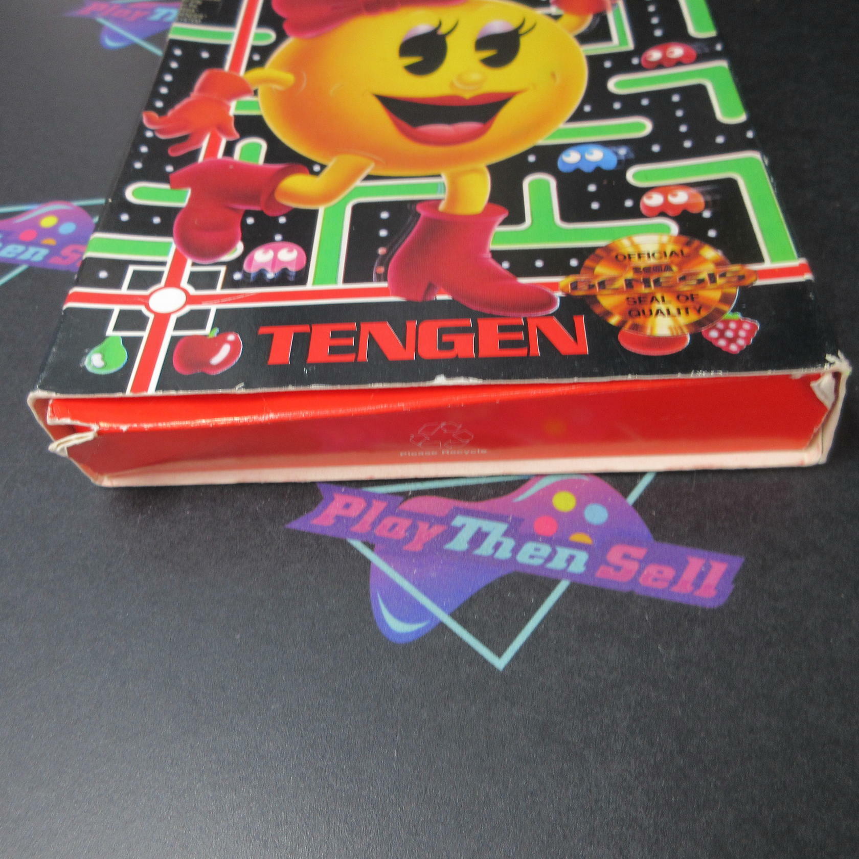 Ms. Pac-man Sega Genesis Paper Box AD Complete CIB - Very Good