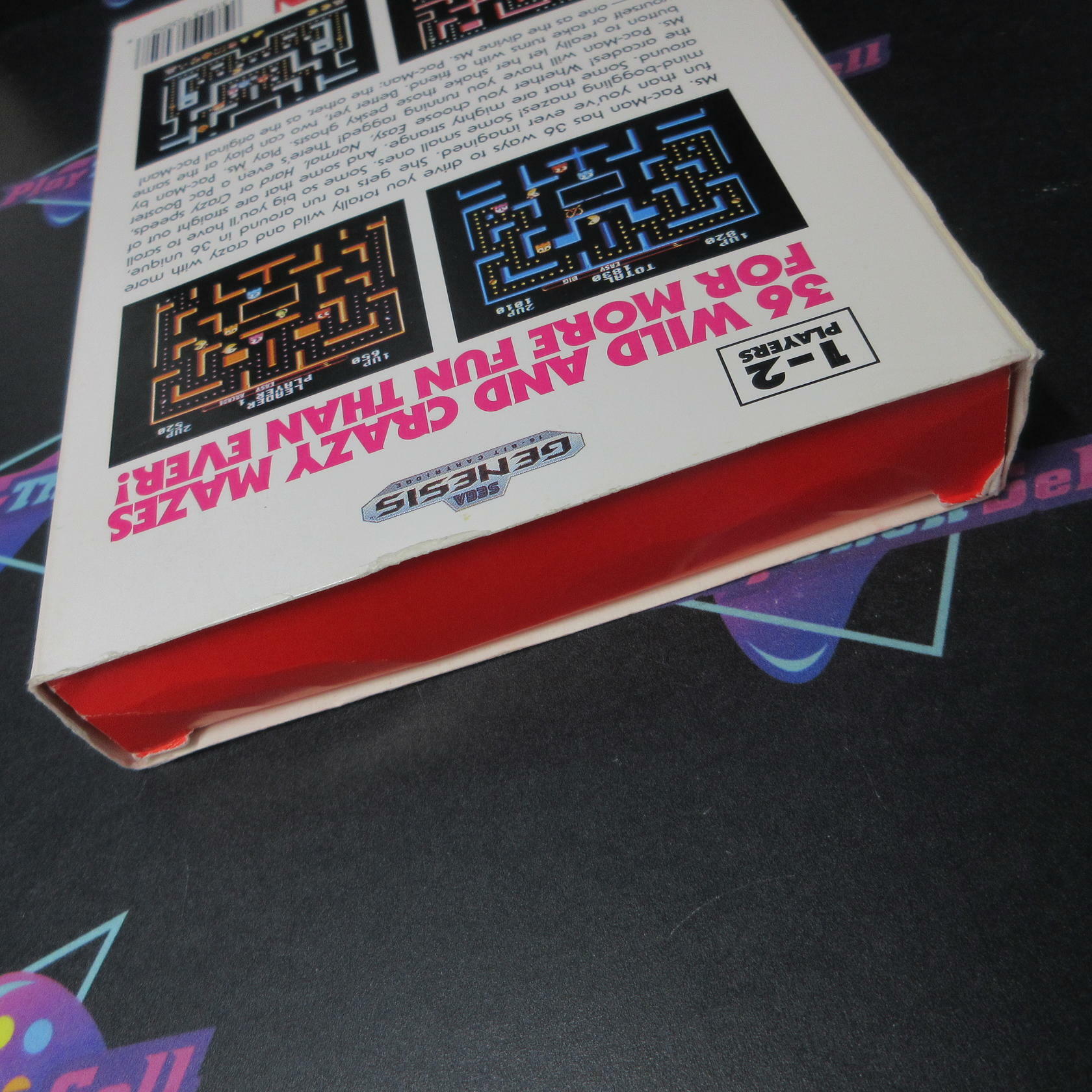 Ms. Pac-man Sega Genesis Paper Box AD Complete CIB - Very Good