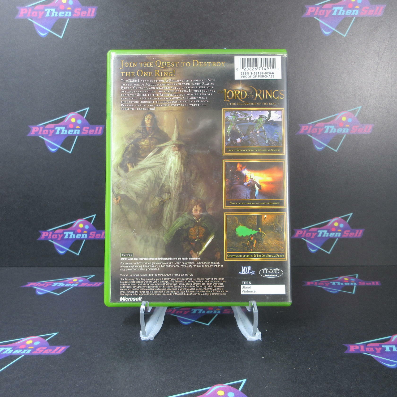 Lord of the Rings The Fellowship of the Ring Xbox AD/NM - Very Good