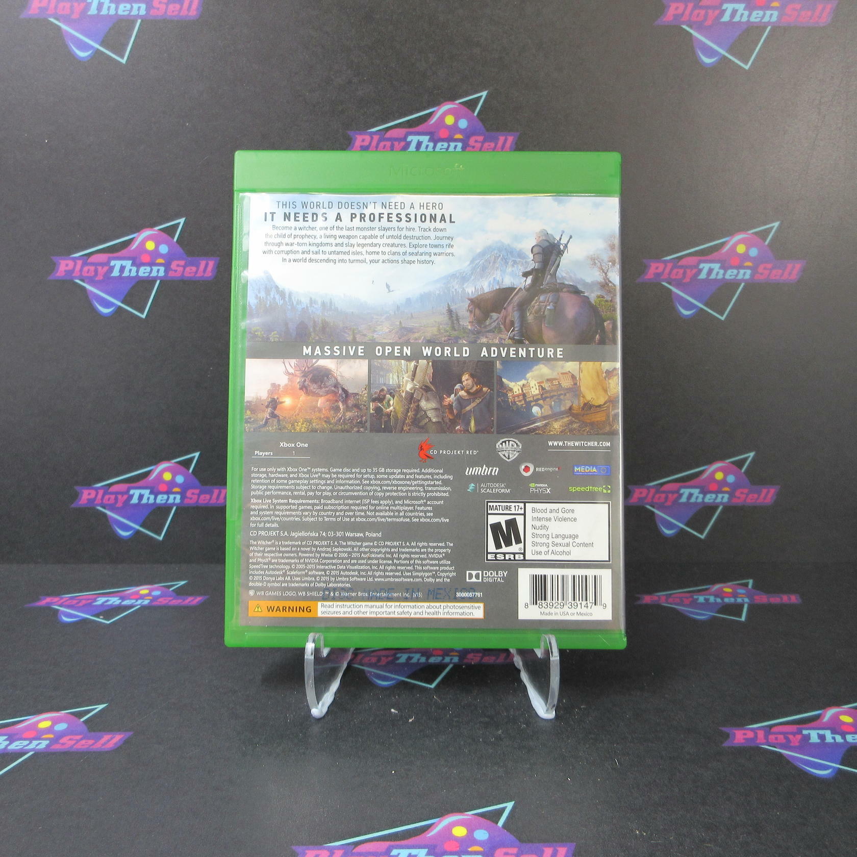 The Witcher 3 Wild Hunt + Map/Stickers/Sound Track Xbox One AD Complete CIB - Very Good