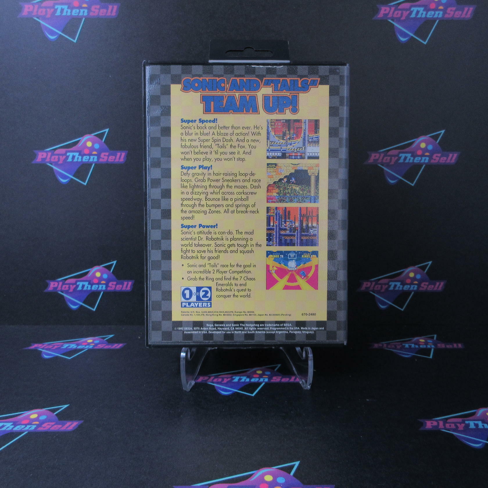 Sonic the Hedgehog 2 + Reg Card / Poster Sega Genesis Boxed Complete CIB - Very Good