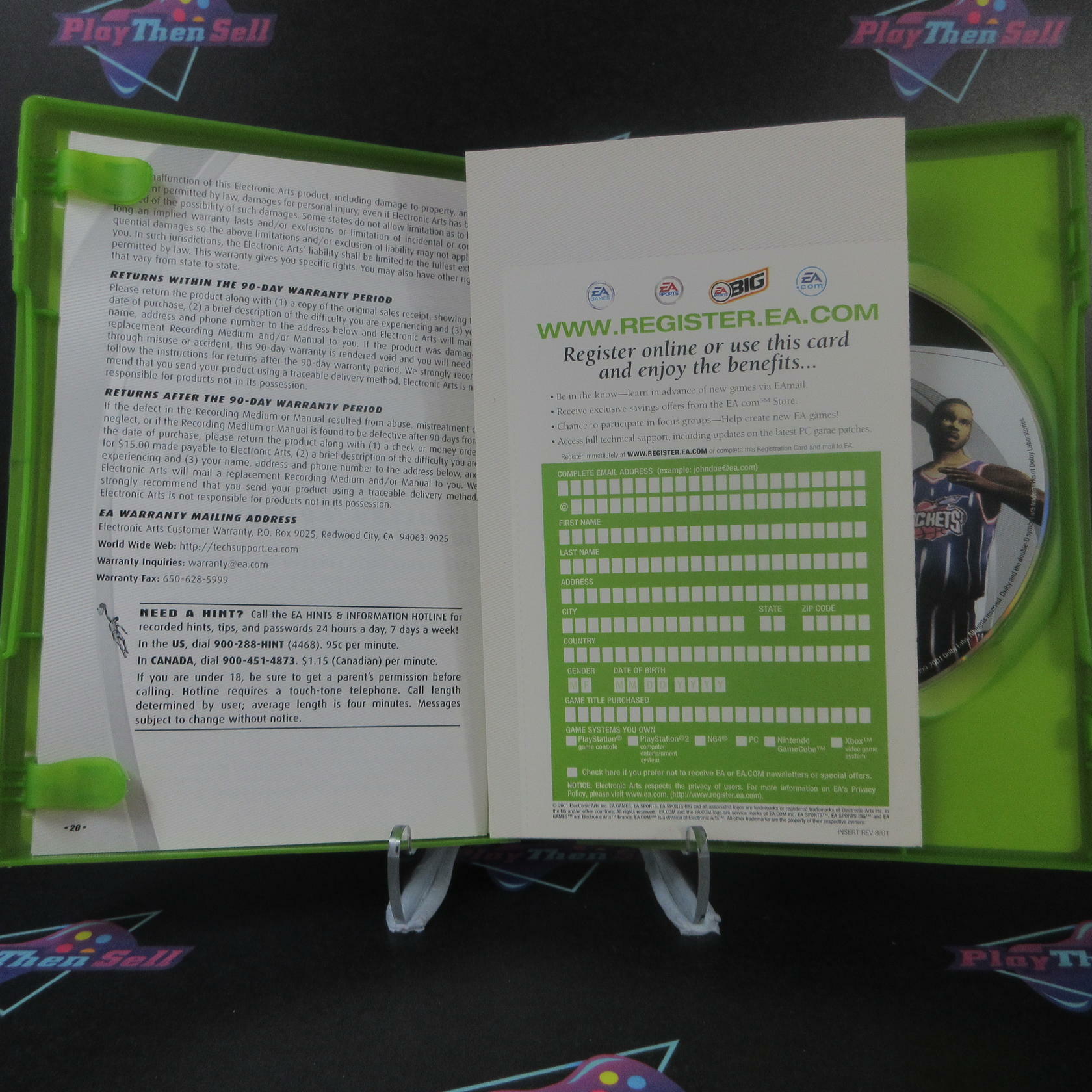 NBA Live 2002 Xbox + Reg Card - Like New