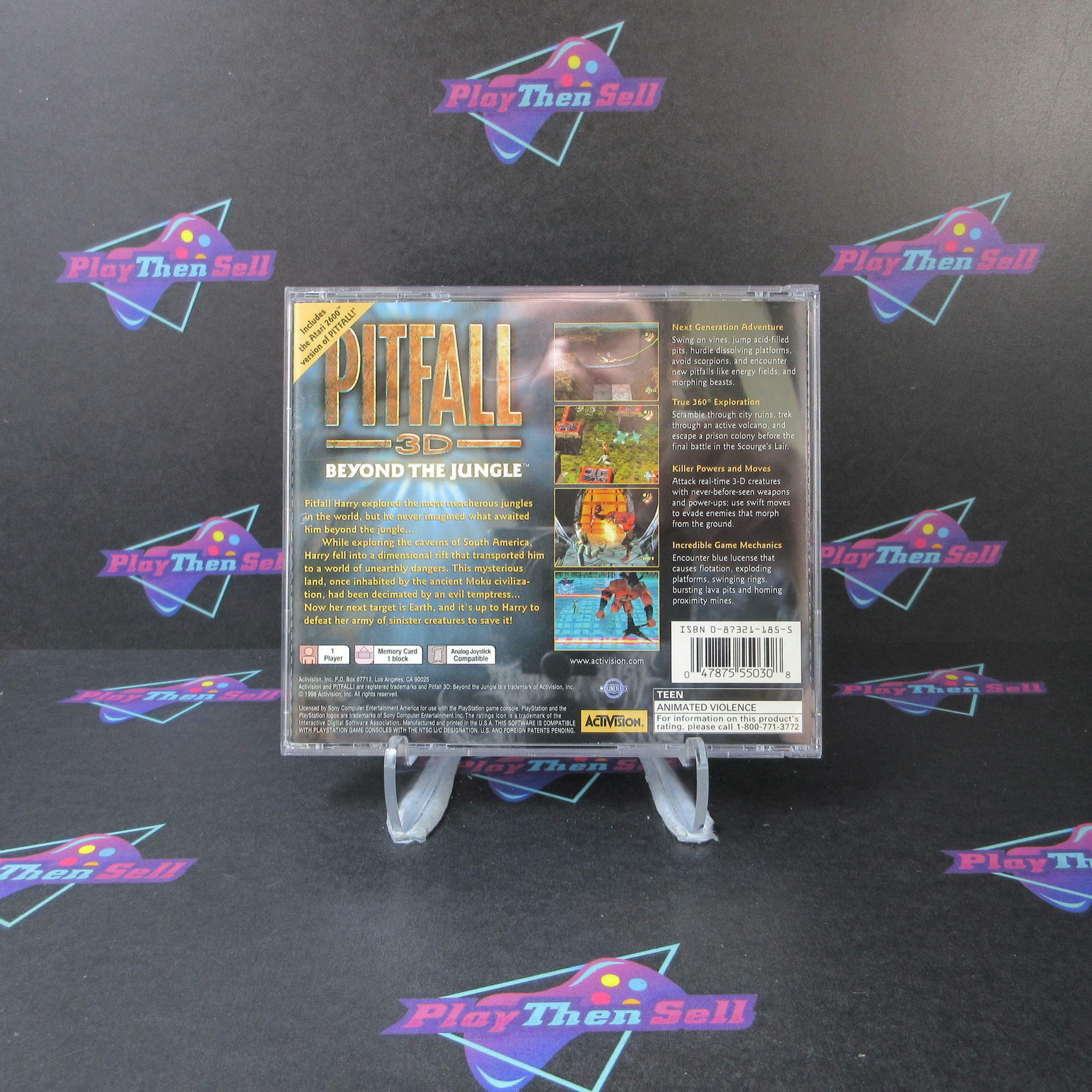Pitfall 3D Beyond The Jungle + Reg Card PS1 PlayStation 1 MD Complete CIB - Very Good