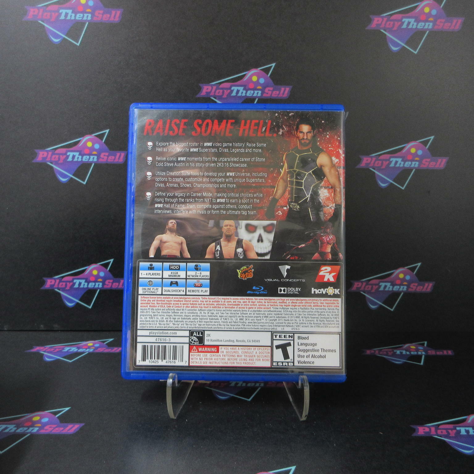 WWE 2K16 PS4 PlayStation 4 AD Complete CIB - Very Good