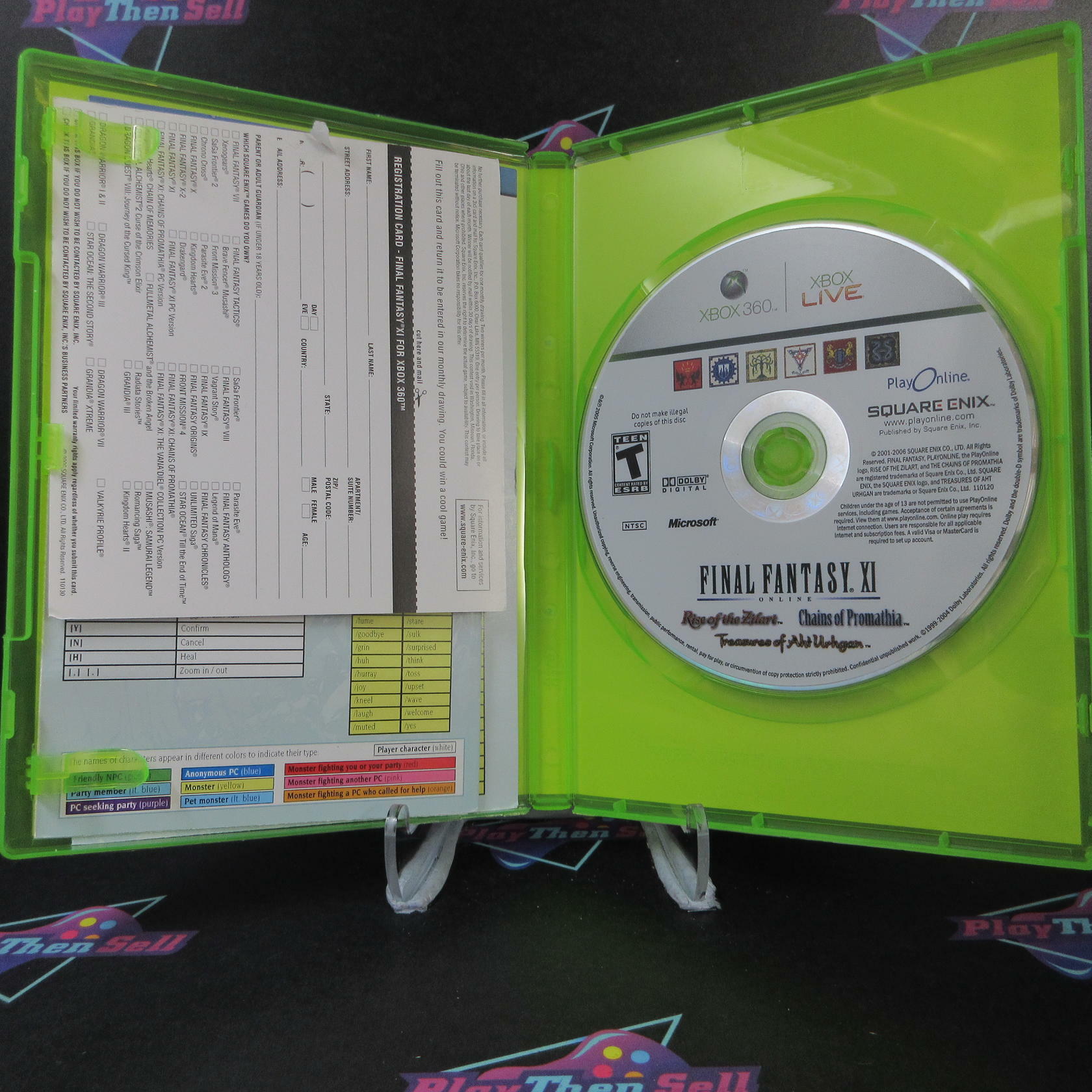 Final Fantasy XI Online Rise, Chains, Treasures Xbox 360 + Reg Card - Like New