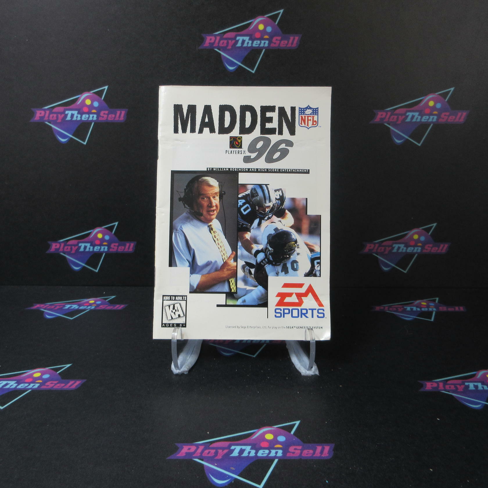 Madden 96 Football Sega Genesis Cartridge Manual and Foldout Authentic / Tested - Very Good