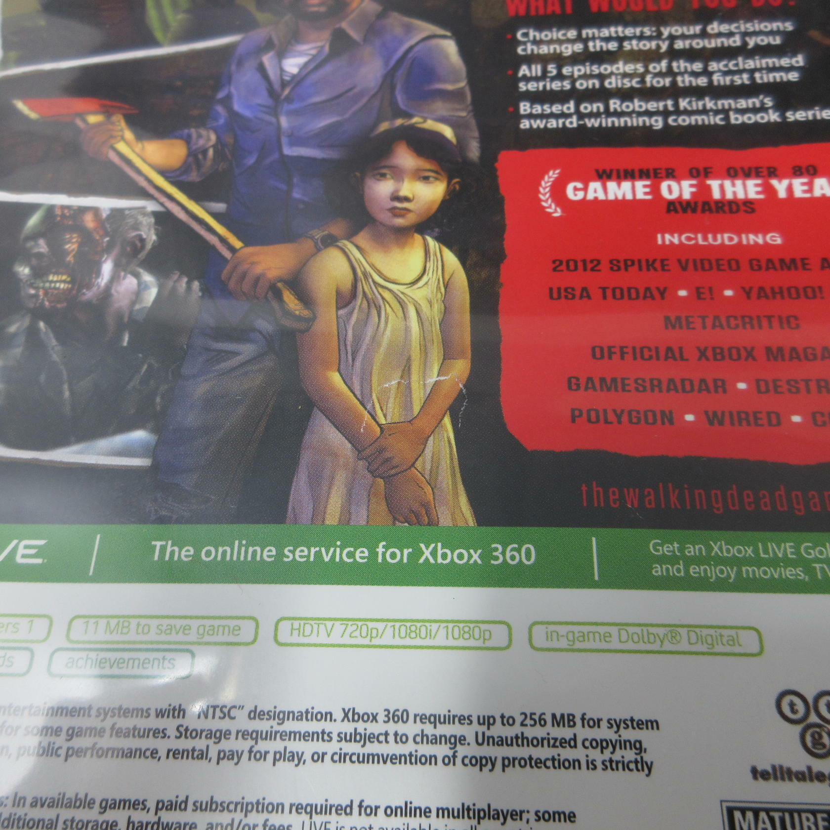 The Walking Dead Xbox 360 AD/NM - Very Good