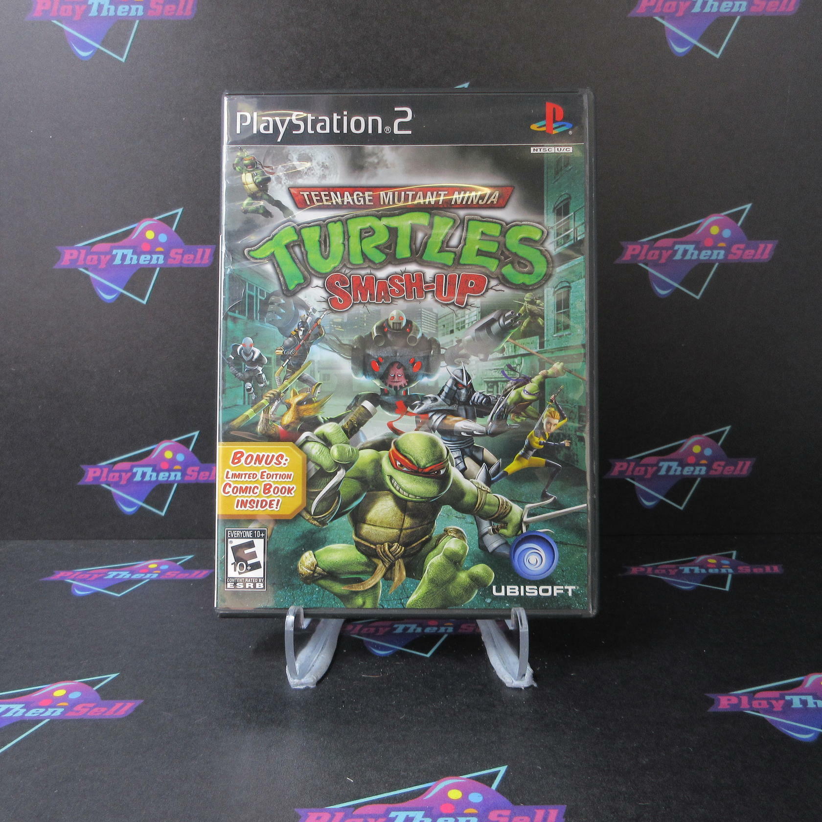 Teenage Mutant Ninja Turtles Smash-Up PS2 PlayStation 2 + Comic Book - Like New