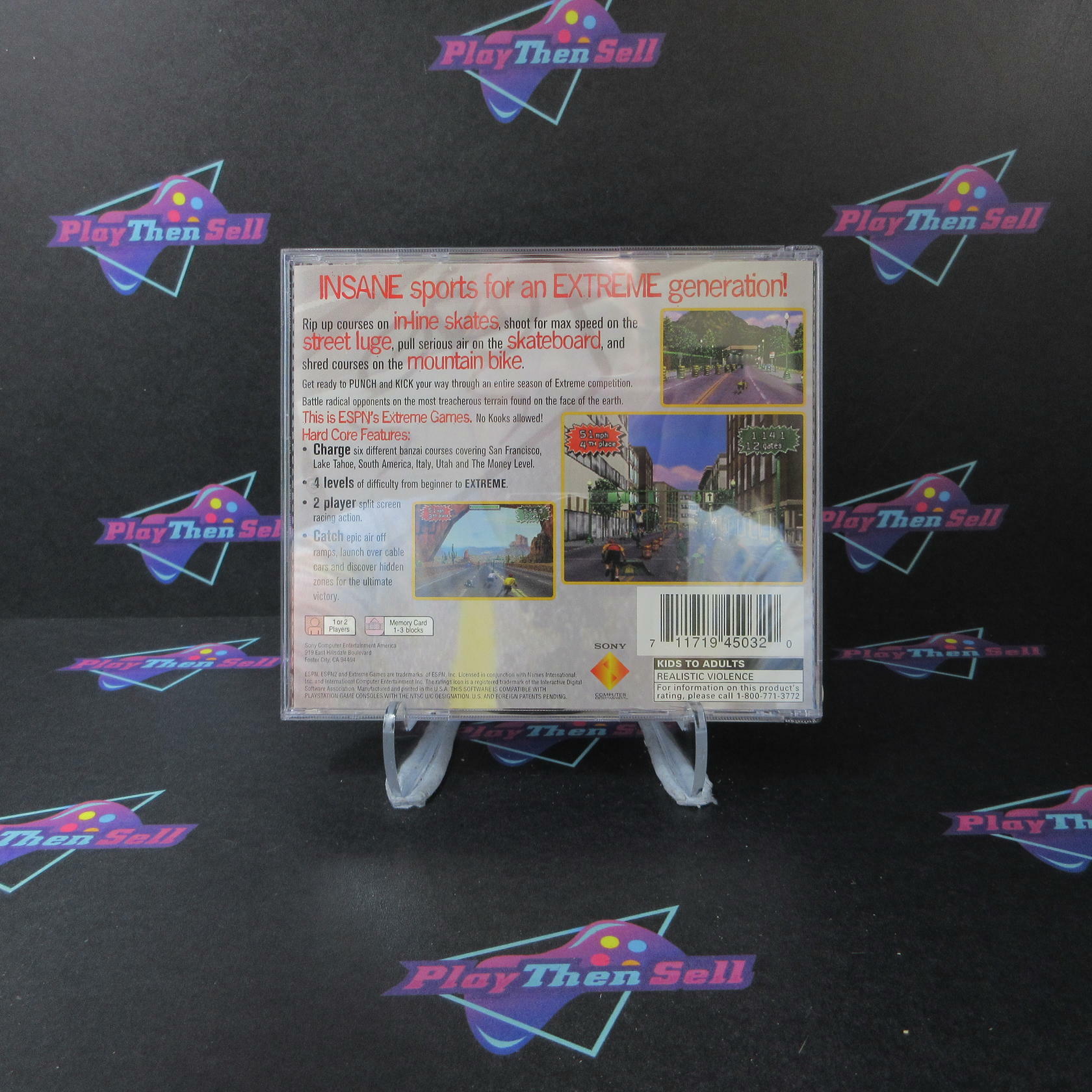 ESPN ESPN 2 Extreme Games + Reg Card PS1 PlayStation 1 MD Complete CIB - Very Good