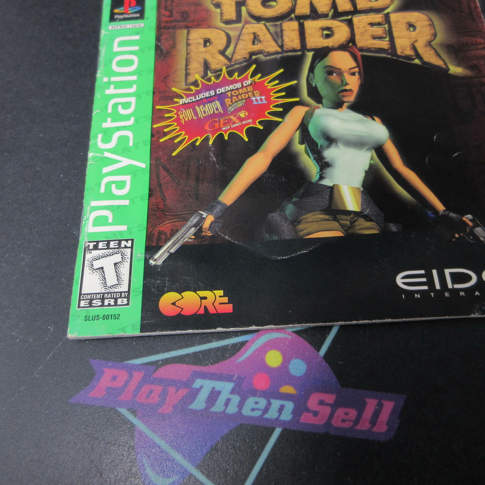 Tomb Raider Greatest Hits + Reg Card PS1 PlayStation 1 AD/MD Complete CIB - Very Good