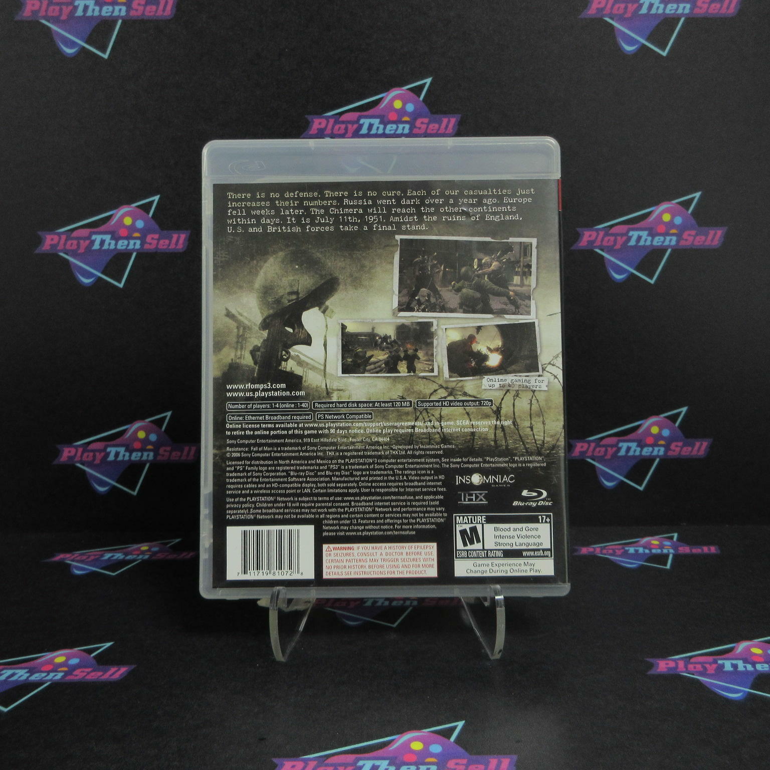 Resistance Fall of Man + Reg Card PS3 PlayStation 3 AD Complete - Very Good
