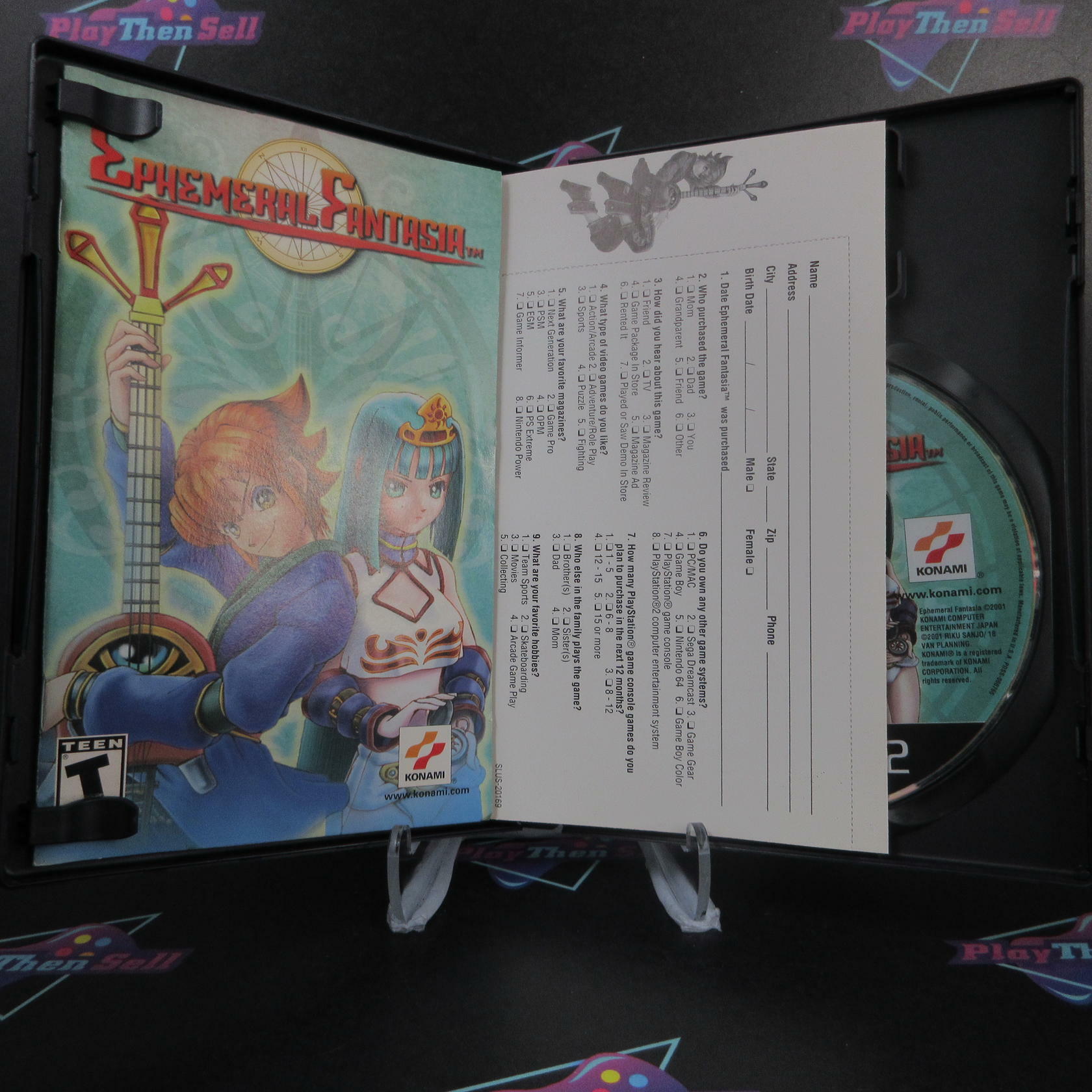 Ephemeral Fantasia + Reg Card PS2 PlayStation 2 AD Complete CIB - Very Good