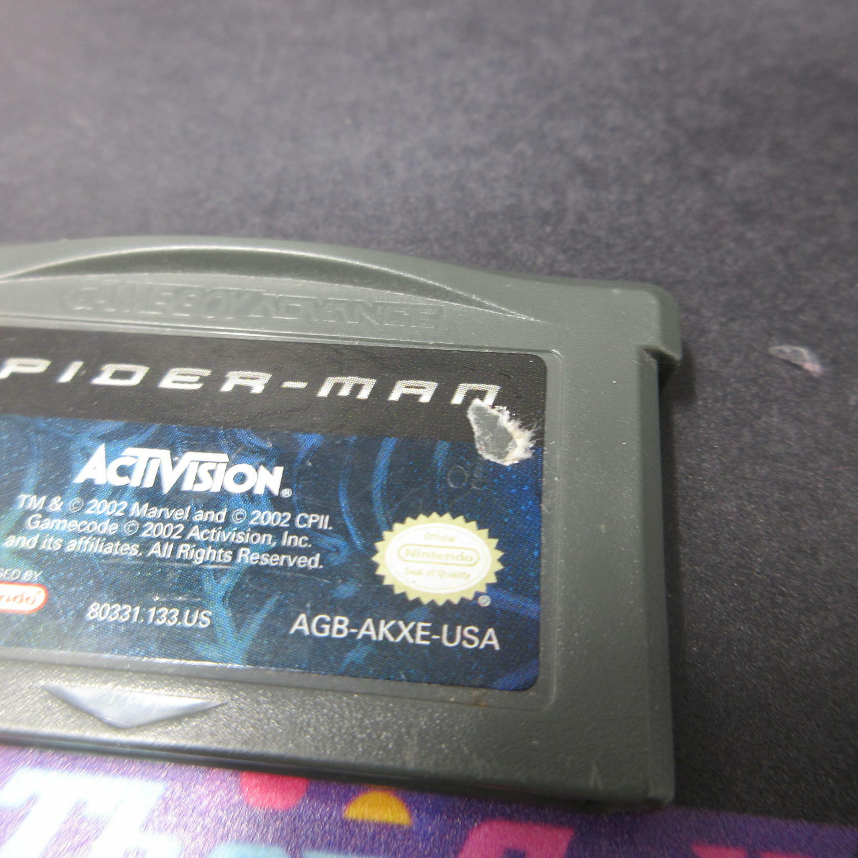 Spider-Man GameBoy Advance Cartridge Only AD Authentic / Tested - Very Good
